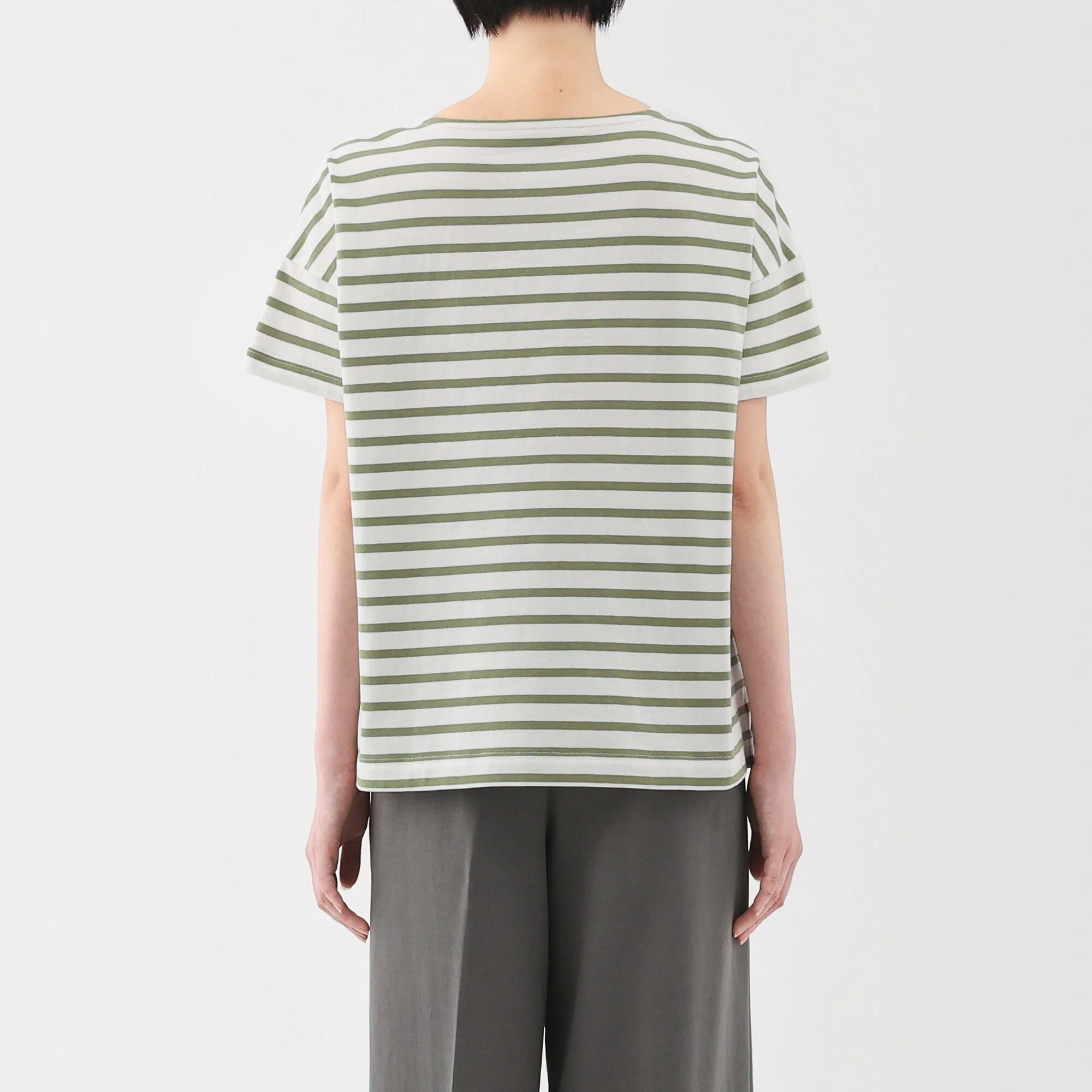 Women's Striped Boat Neck Short Sleeve T-Shirt - Image 22