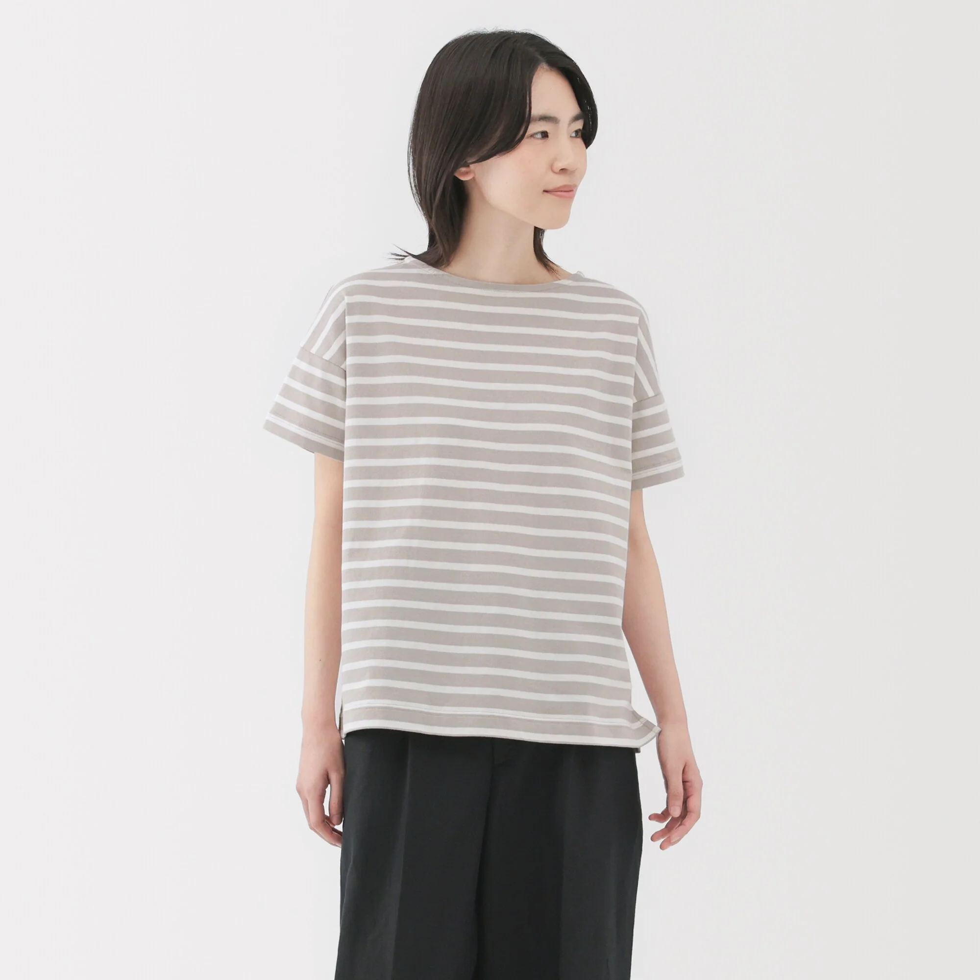 Women's Striped Boat Neck Short Sleeve T-Shirt - Image 3