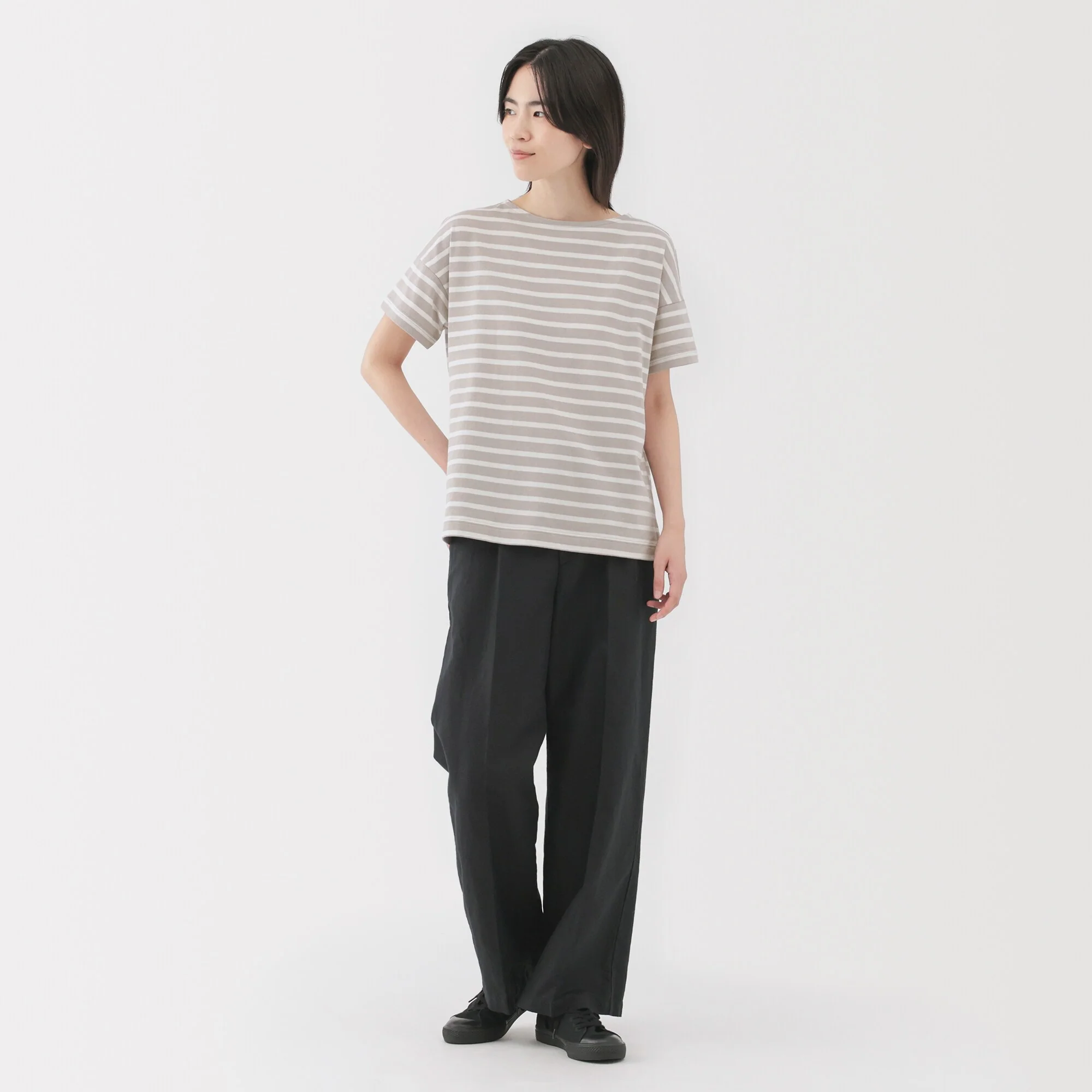 Women's Striped Boat Neck Short Sleeve T-Shirt - Image 4