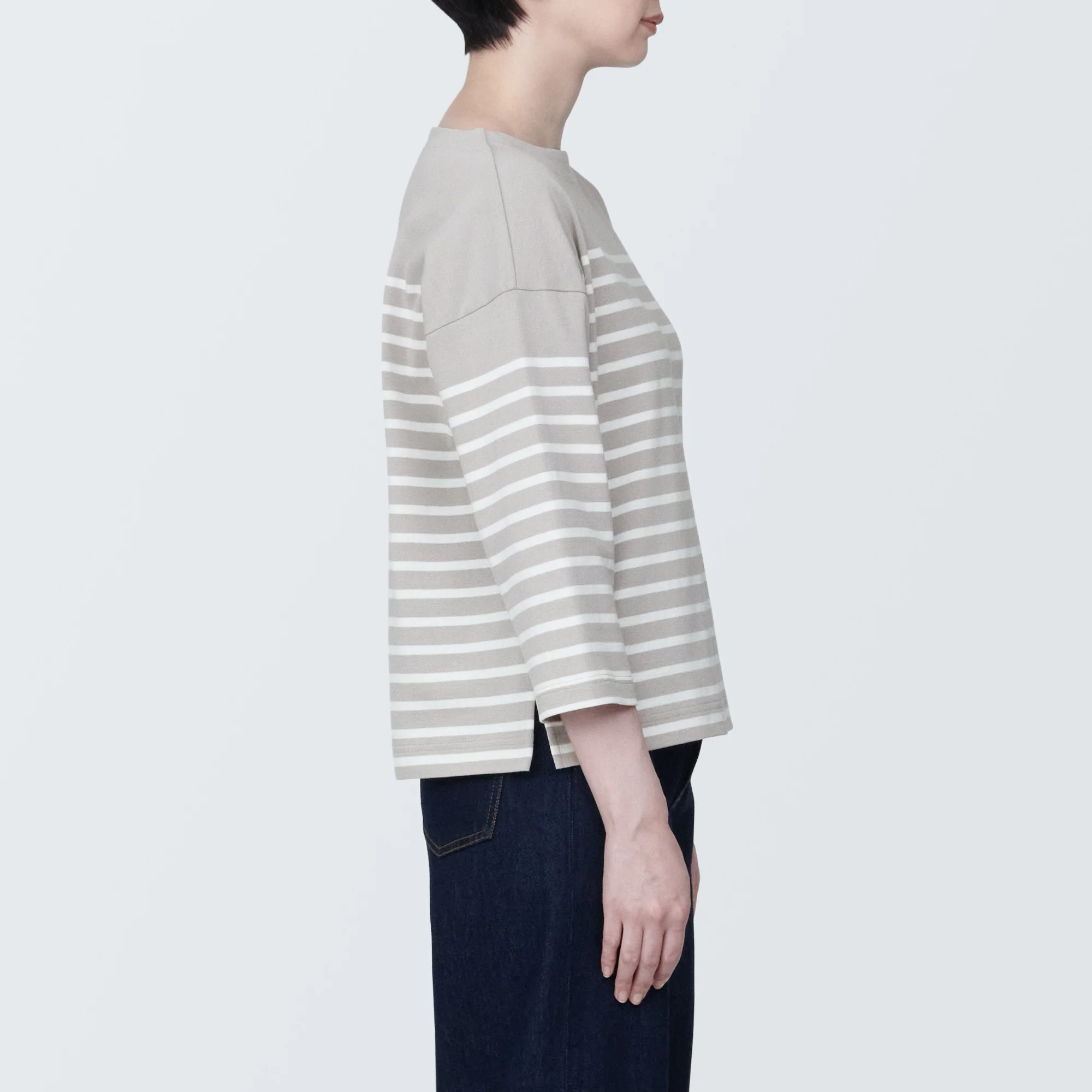 Women's Striped Boatneck 3/4 Sleeve T-Shirt - Image 21