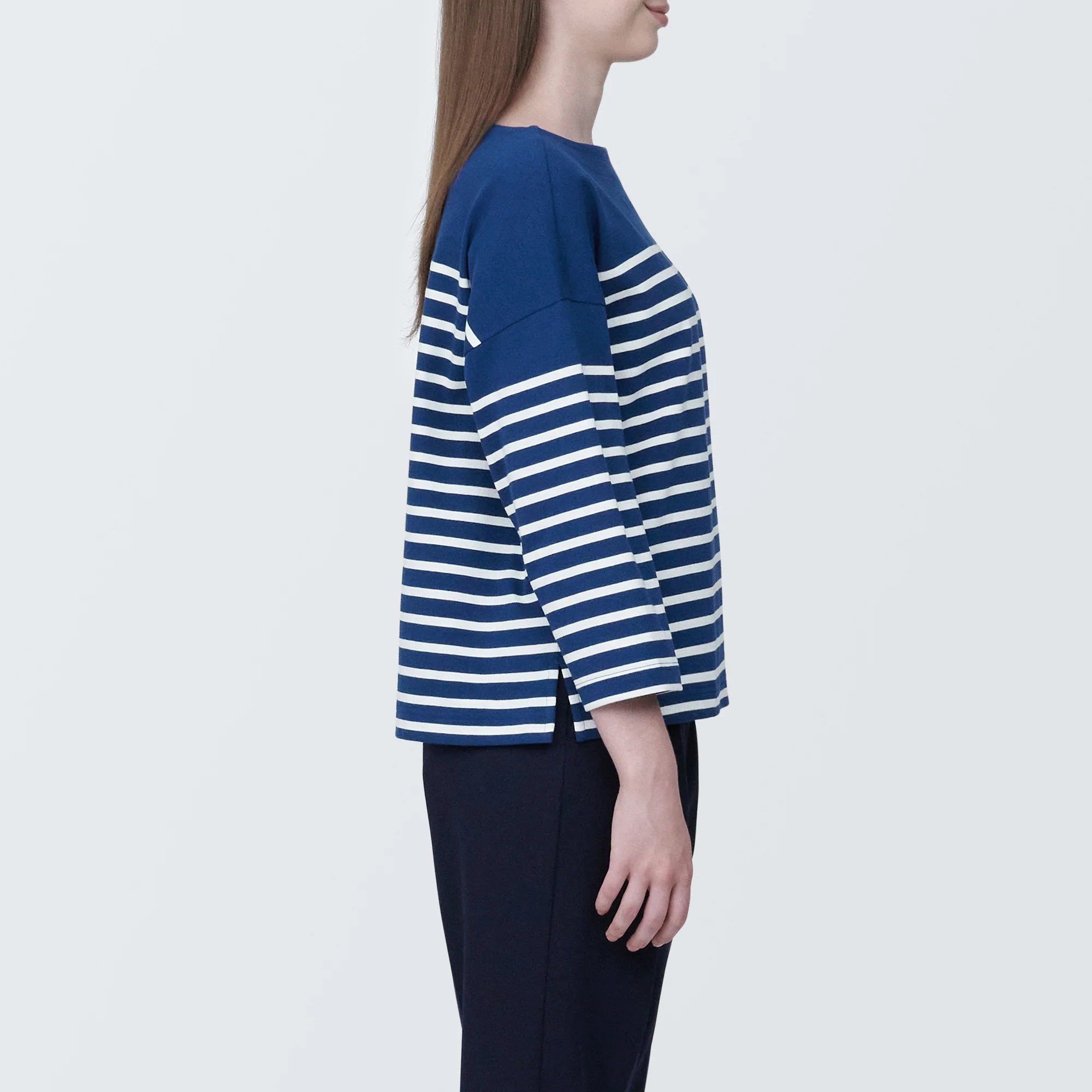 Women's Striped Boatneck 3/4 Sleeve T-Shirt - Image 29