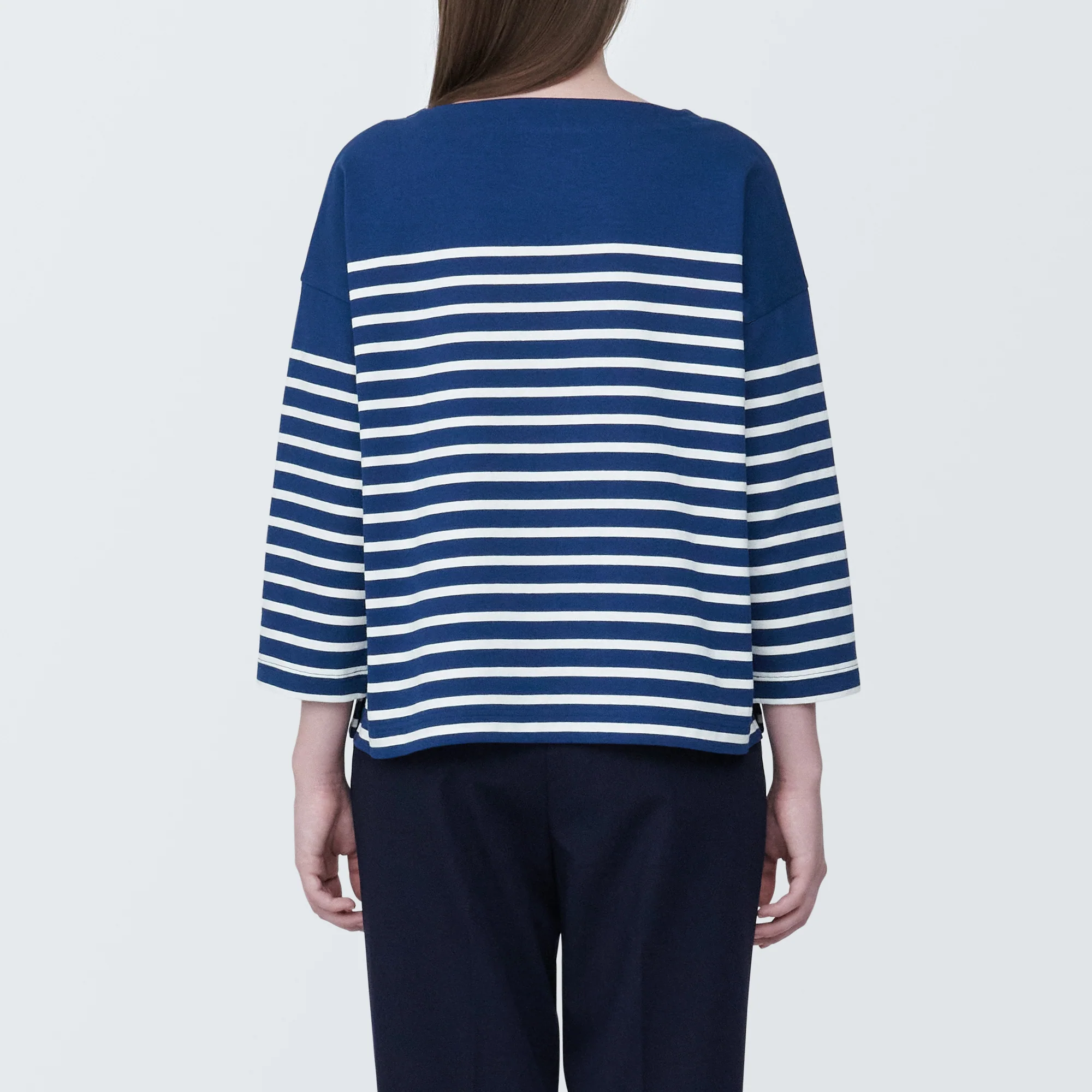 Women's Striped Boatneck 3/4 Sleeve T-Shirt - Image 30