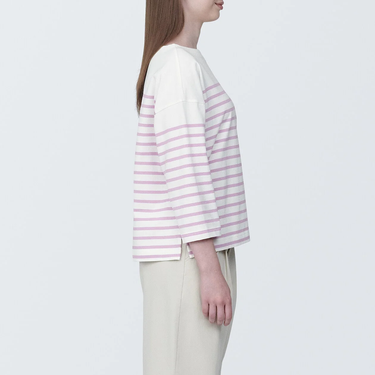 Women's Striped Boatneck 3/4 Sleeve T-Shirt - Image 45