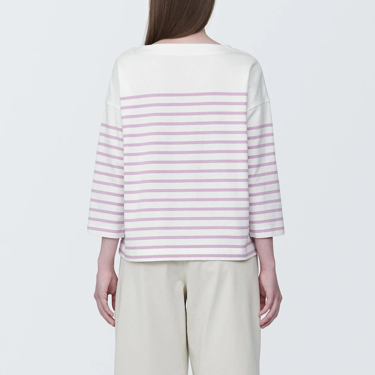 Women's Striped Boatneck 3/4 Sleeve T-Shirt - Image 46