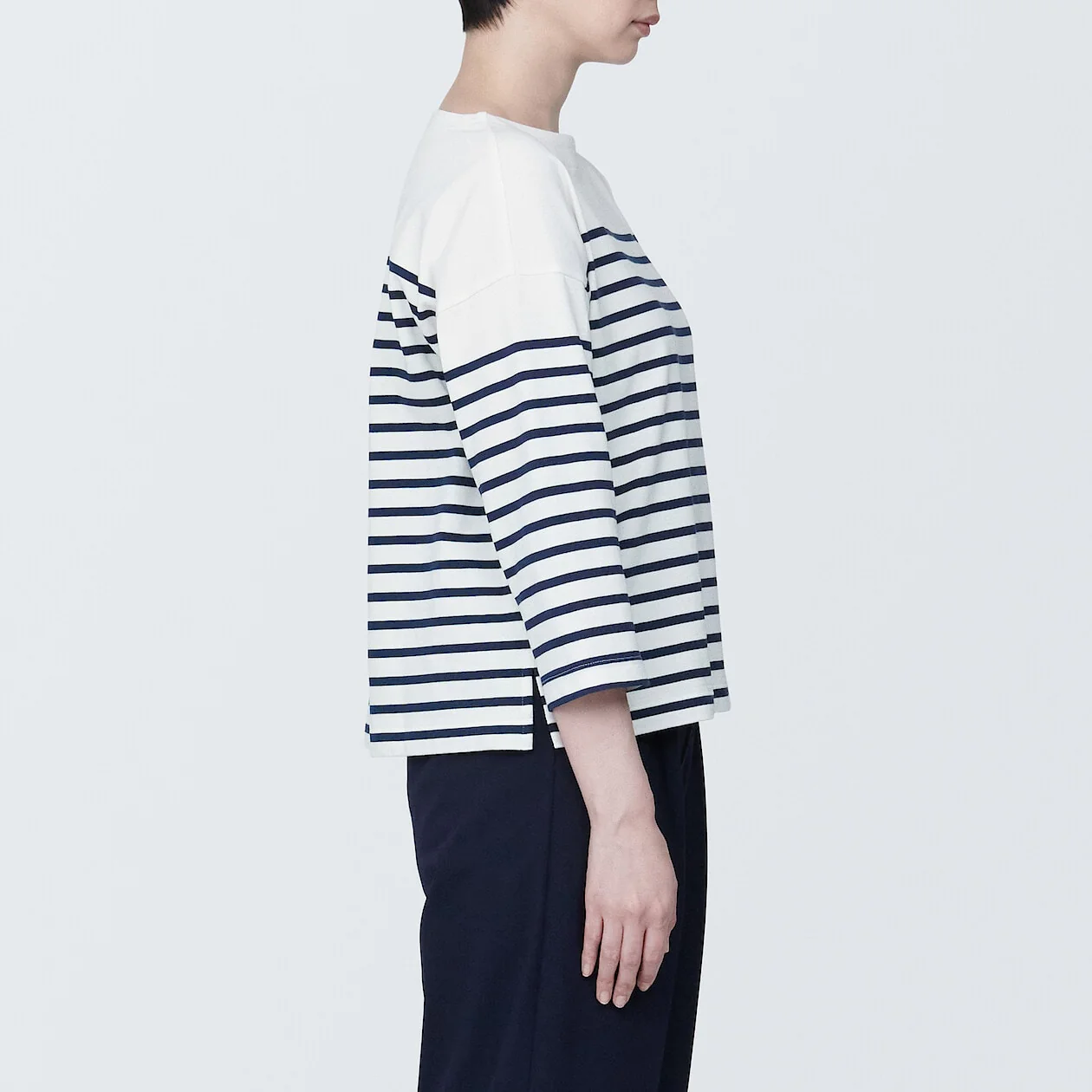 Women's Striped Boatneck 3/4 Sleeve T-Shirt - Image 53