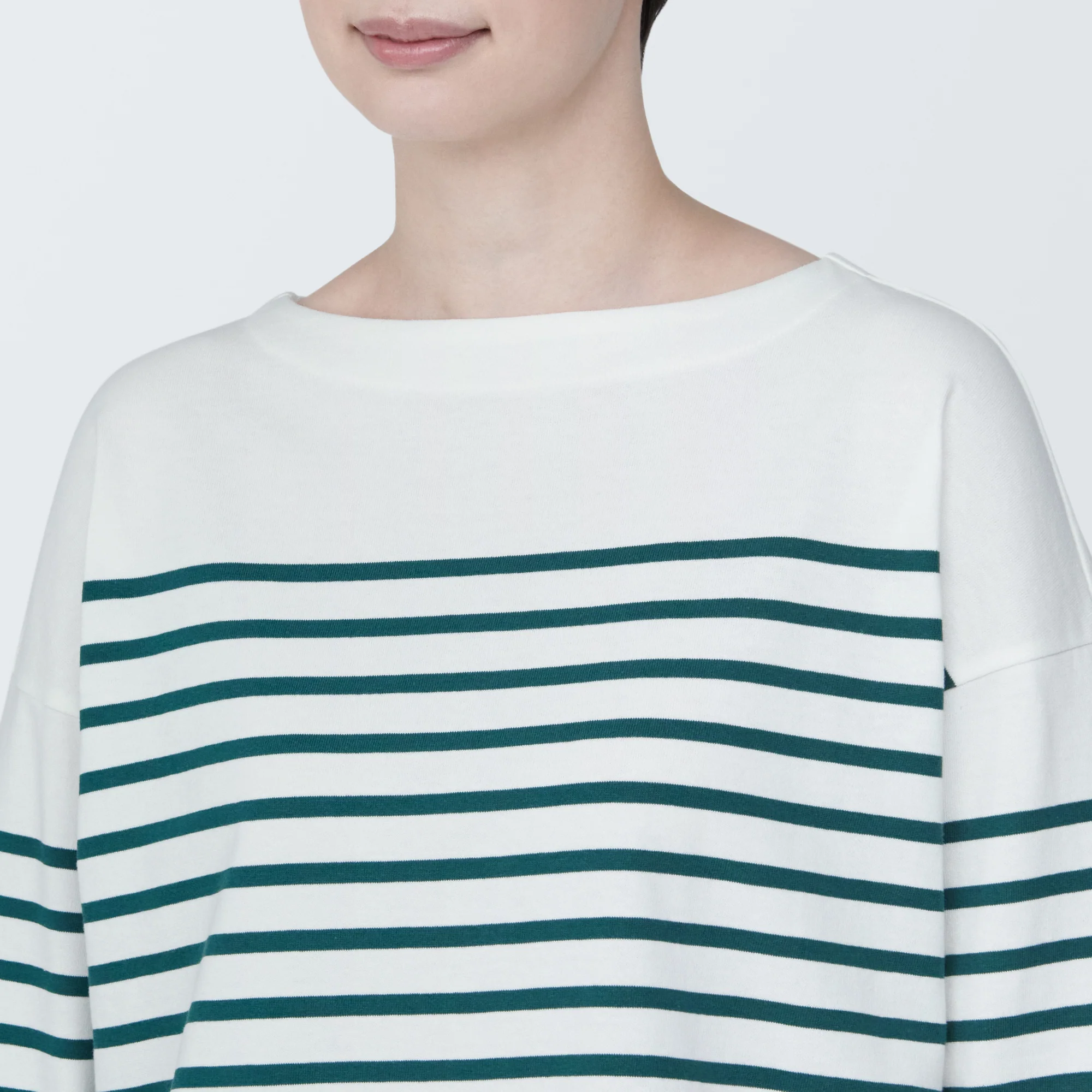 Women's Striped Boatneck 3/4 Sleeve T-Shirt - Image 7