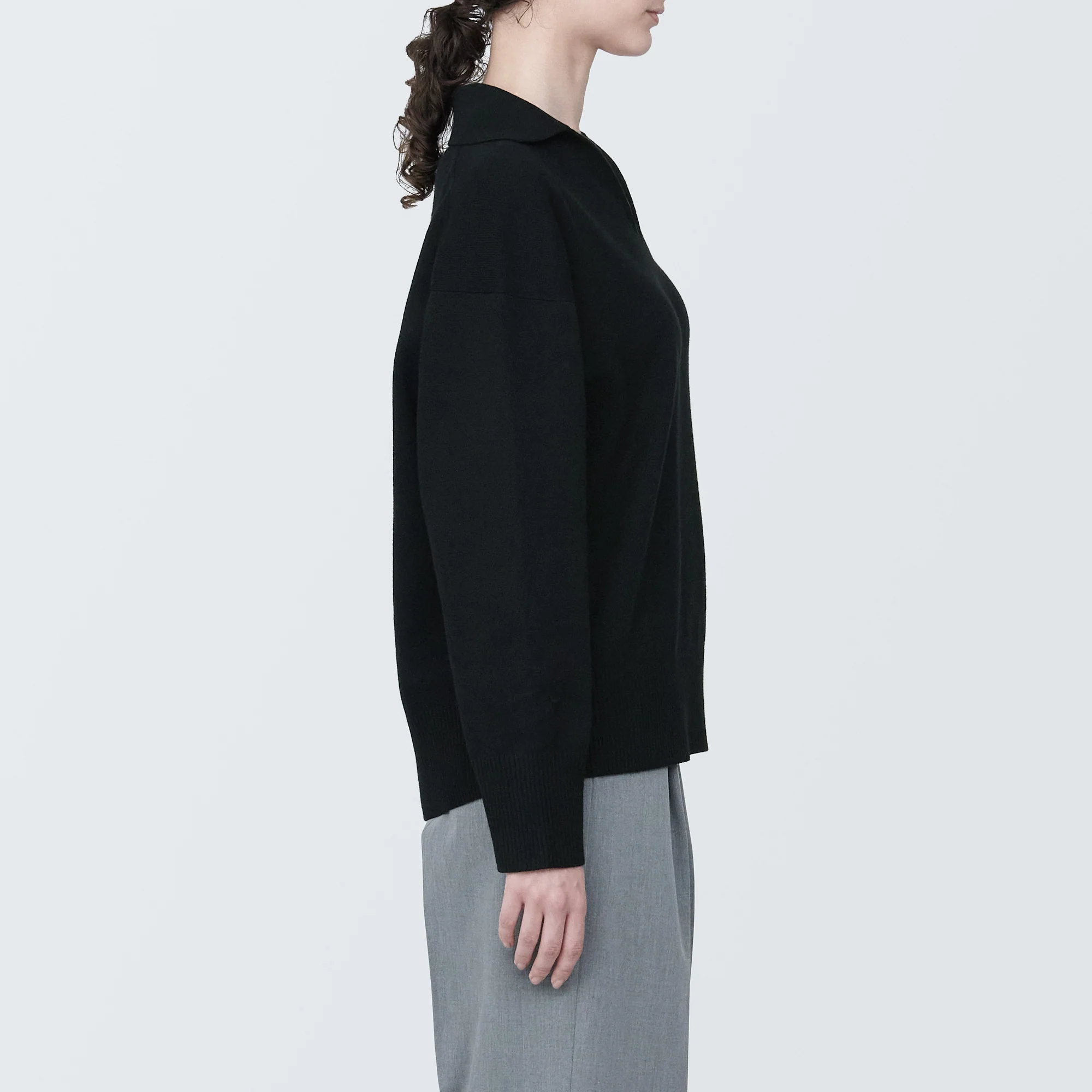 Women's Washable Milano Rib Knit Skipper Polo Sweater - Image 12