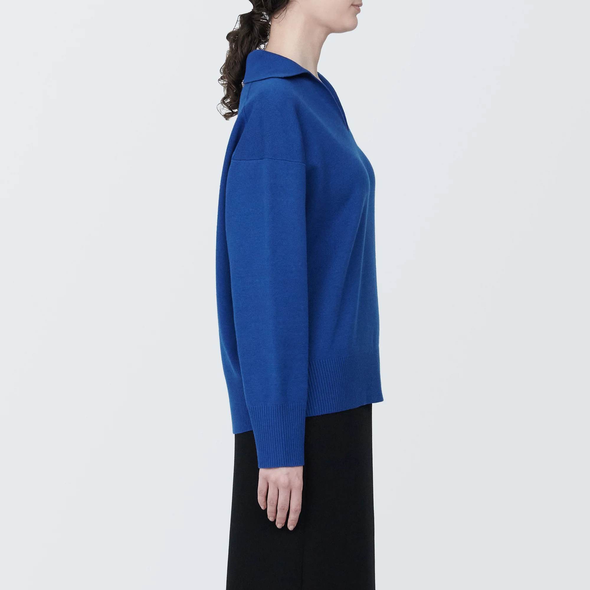 Women's Washable Milano Rib Knit Skipper Polo Sweater - Image 5