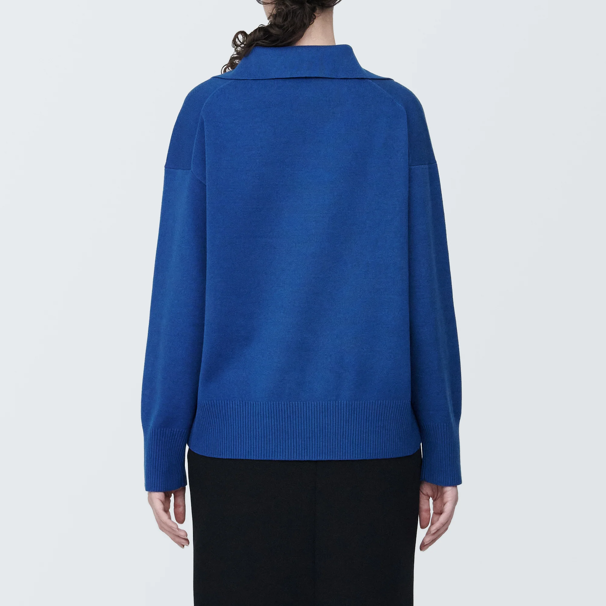 Women's Washable Milano Rib Knit Skipper Polo Sweater - Image 6
