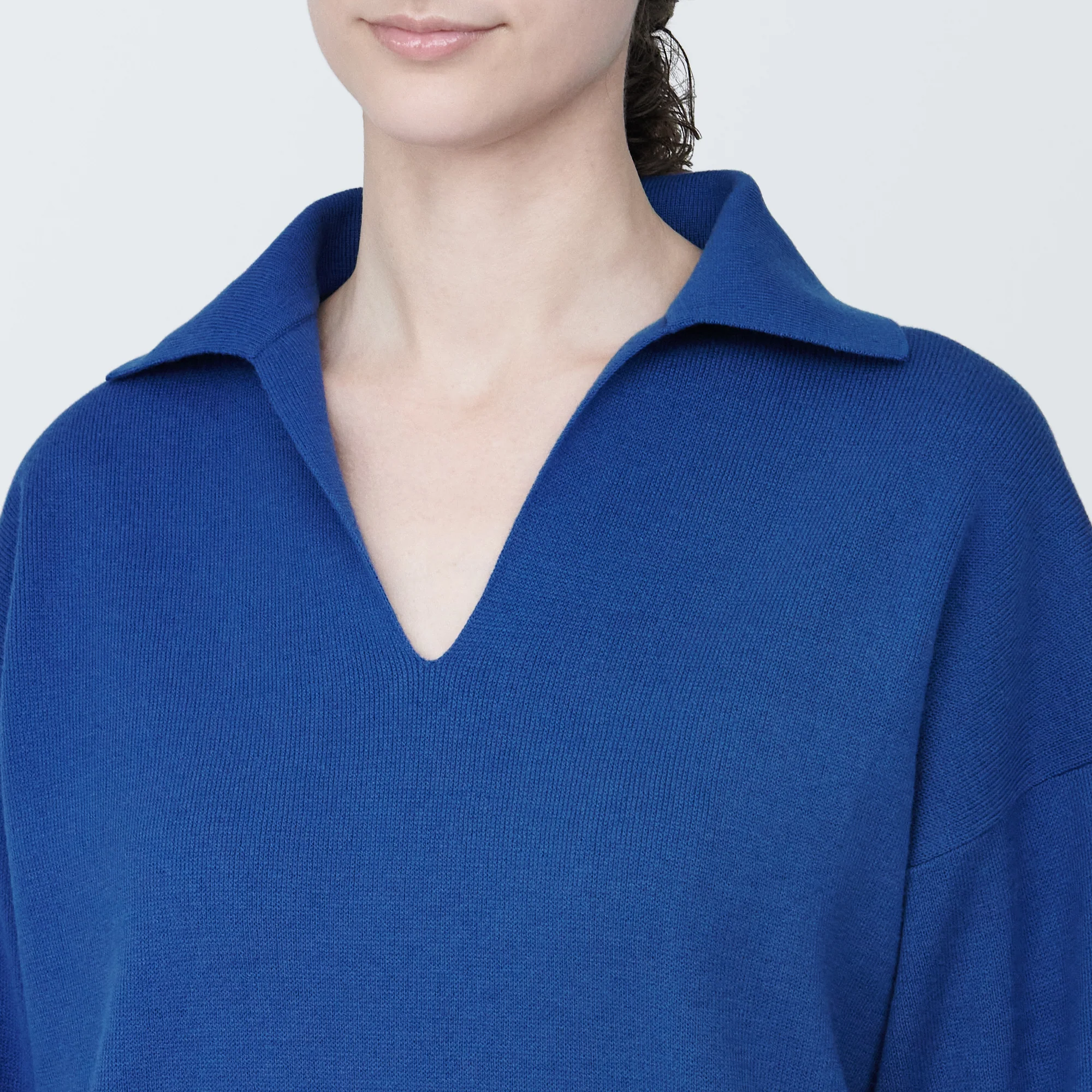 Women's Washable Milano Rib Knit Skipper Polo Sweater - Image 7