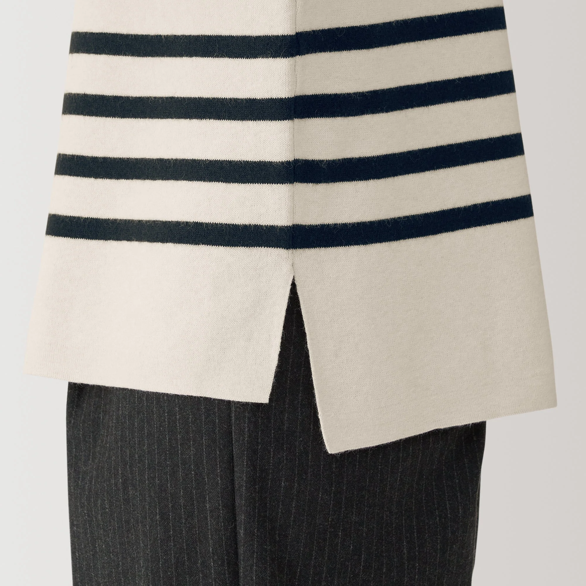 Women's Washable Milano Ribbed Half Zip Striped Sweater - Image 17
