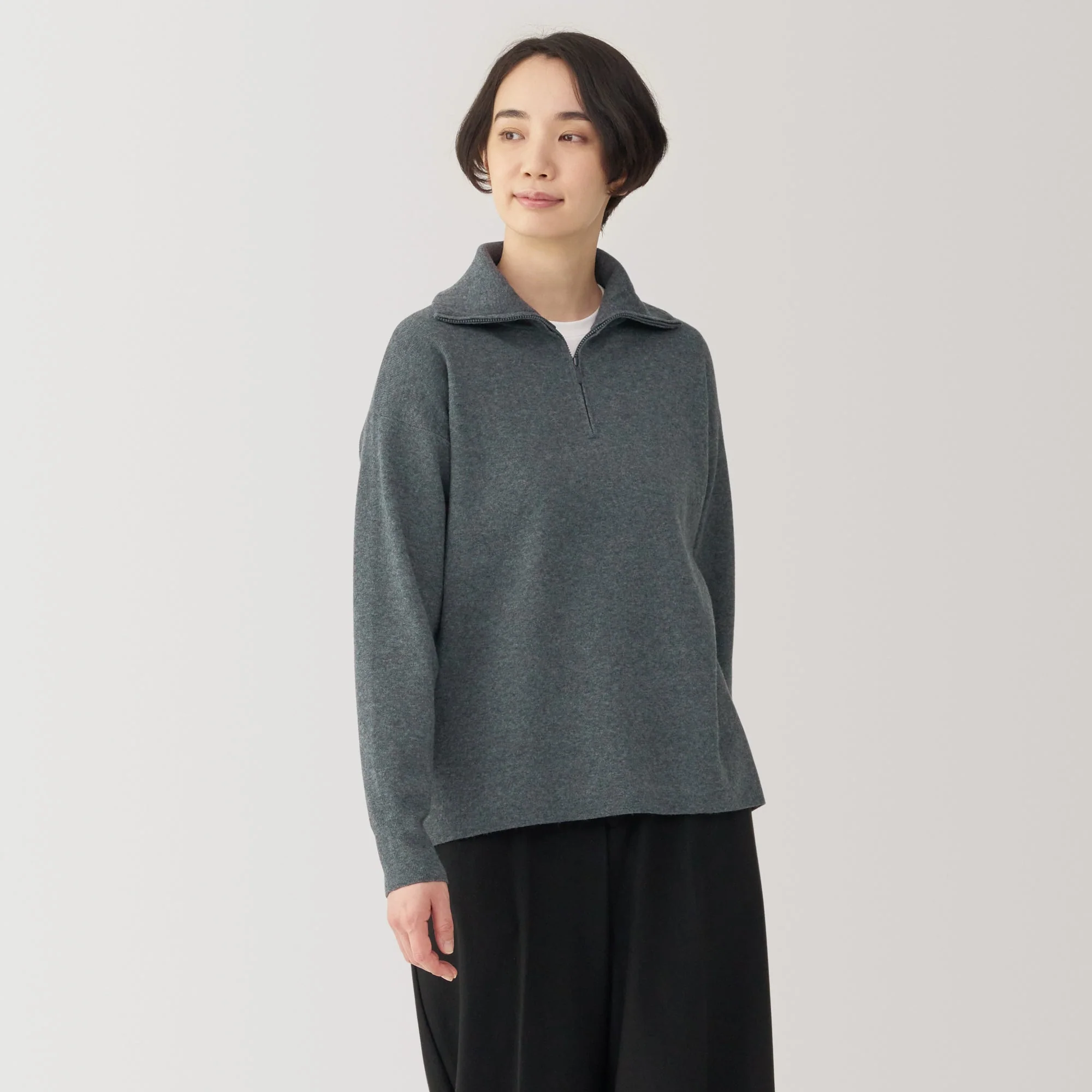 Women's Washable Milano Ribbed Half Zip Sweater