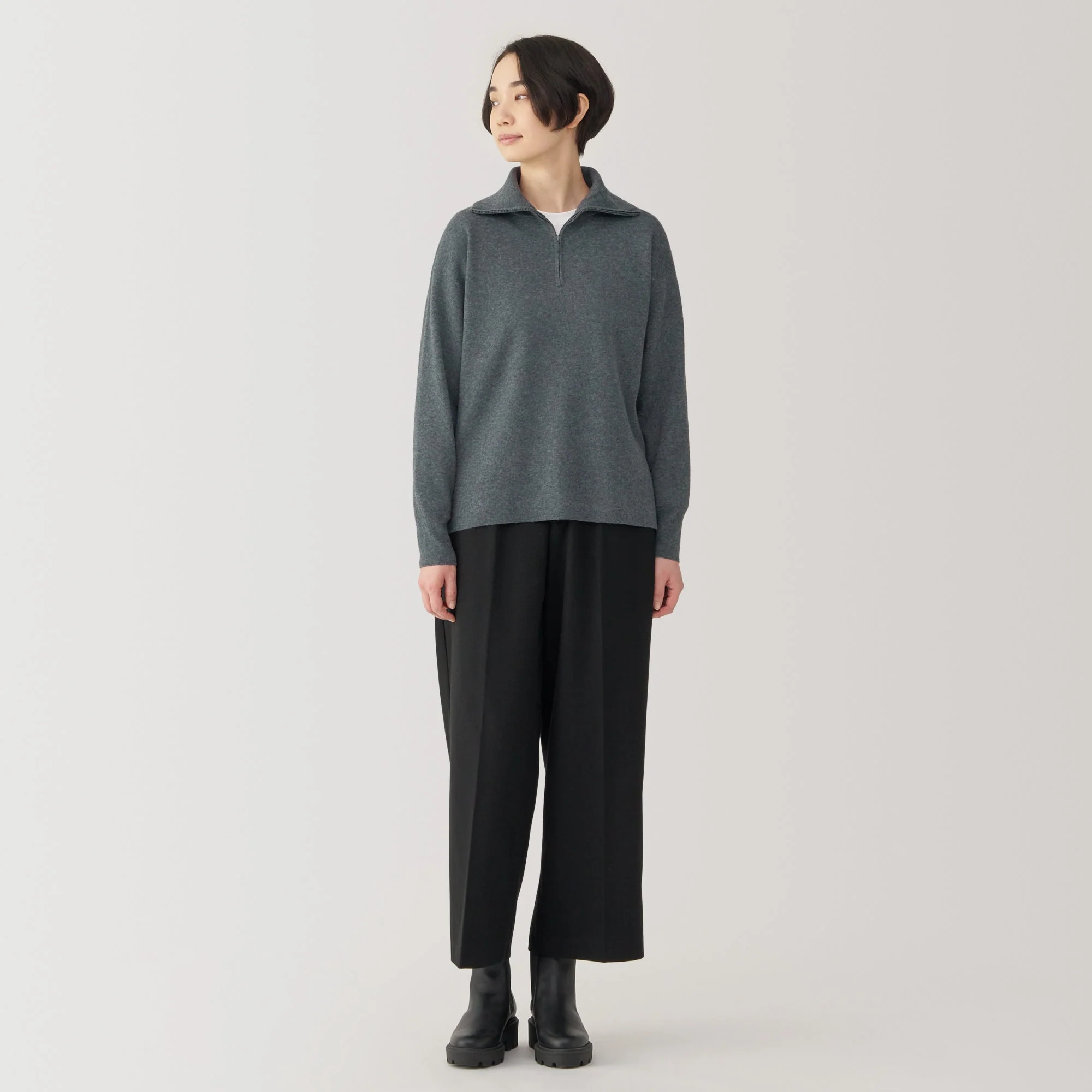 Women's Washable Milano Ribbed Half Zip Sweater - Image 4