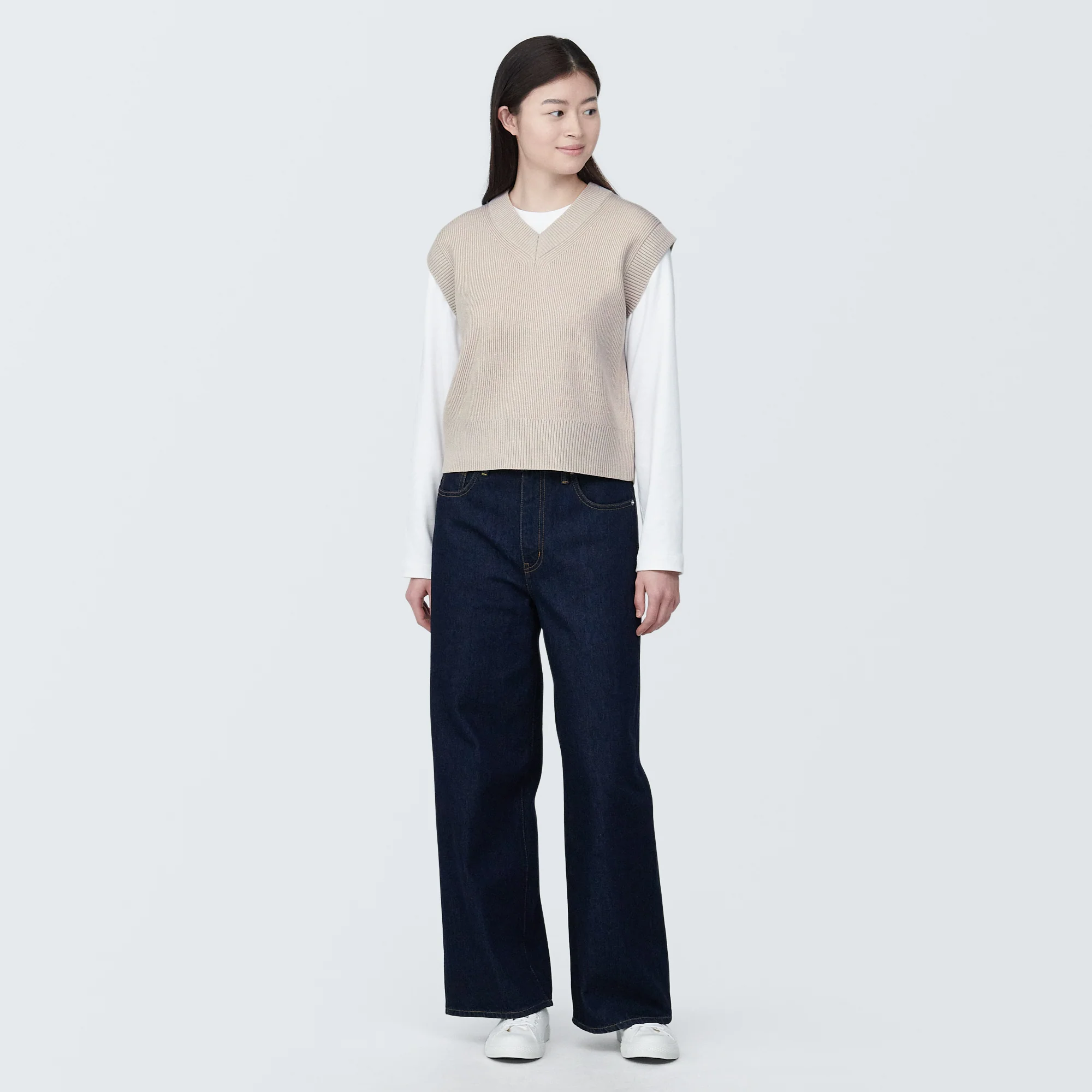 Women's Washable Rib Knit V-Neck Short Vest - Image 11