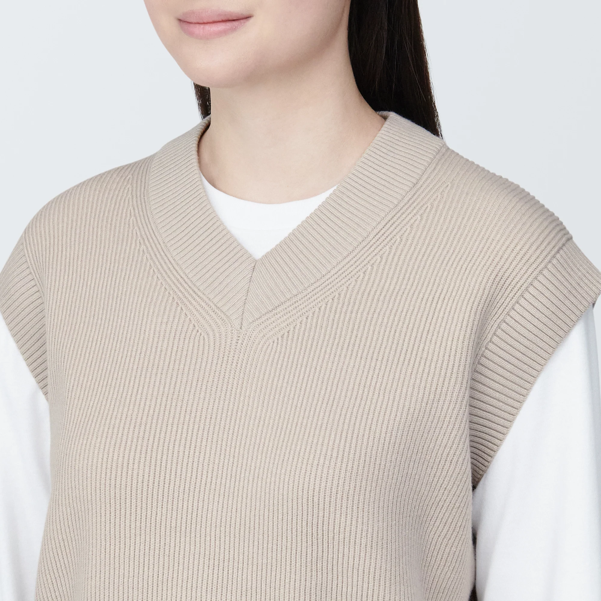 Women's Washable Rib Knit V-Neck Short Vest - Image 14