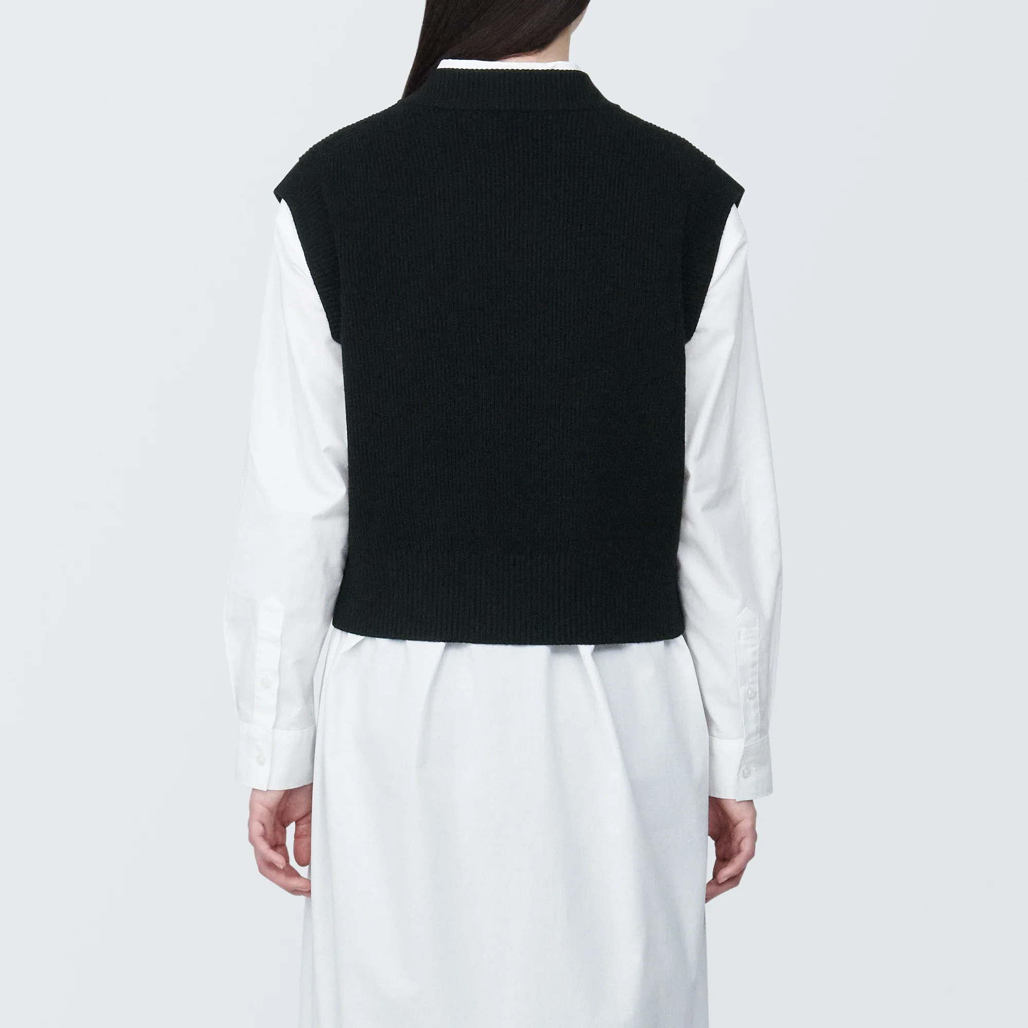 Women's Washable Rib Knit V-Neck Short Vest - Image 6