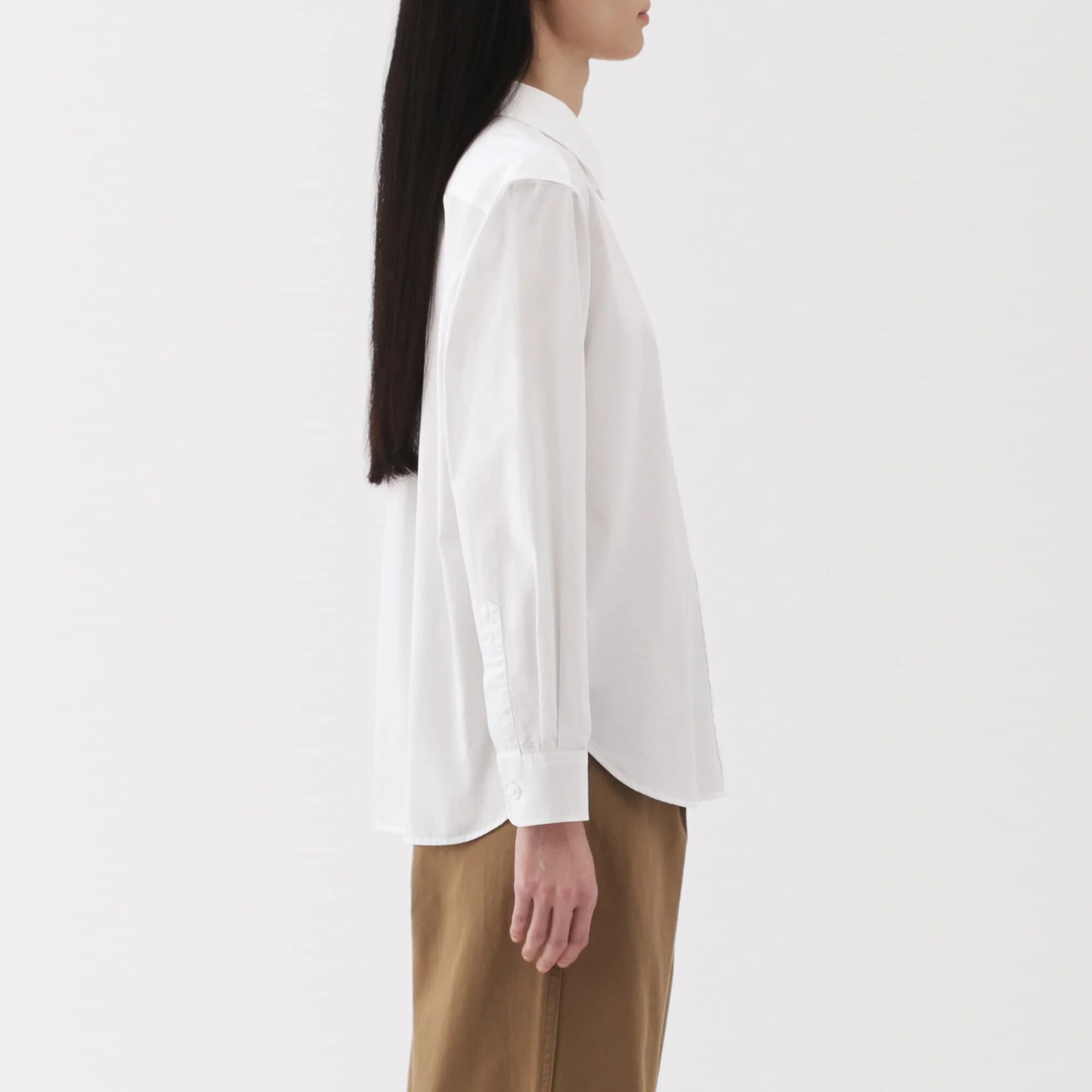 Women's Washed Broadcloth Regular Collar Long Sleeve Shirt - Image 5