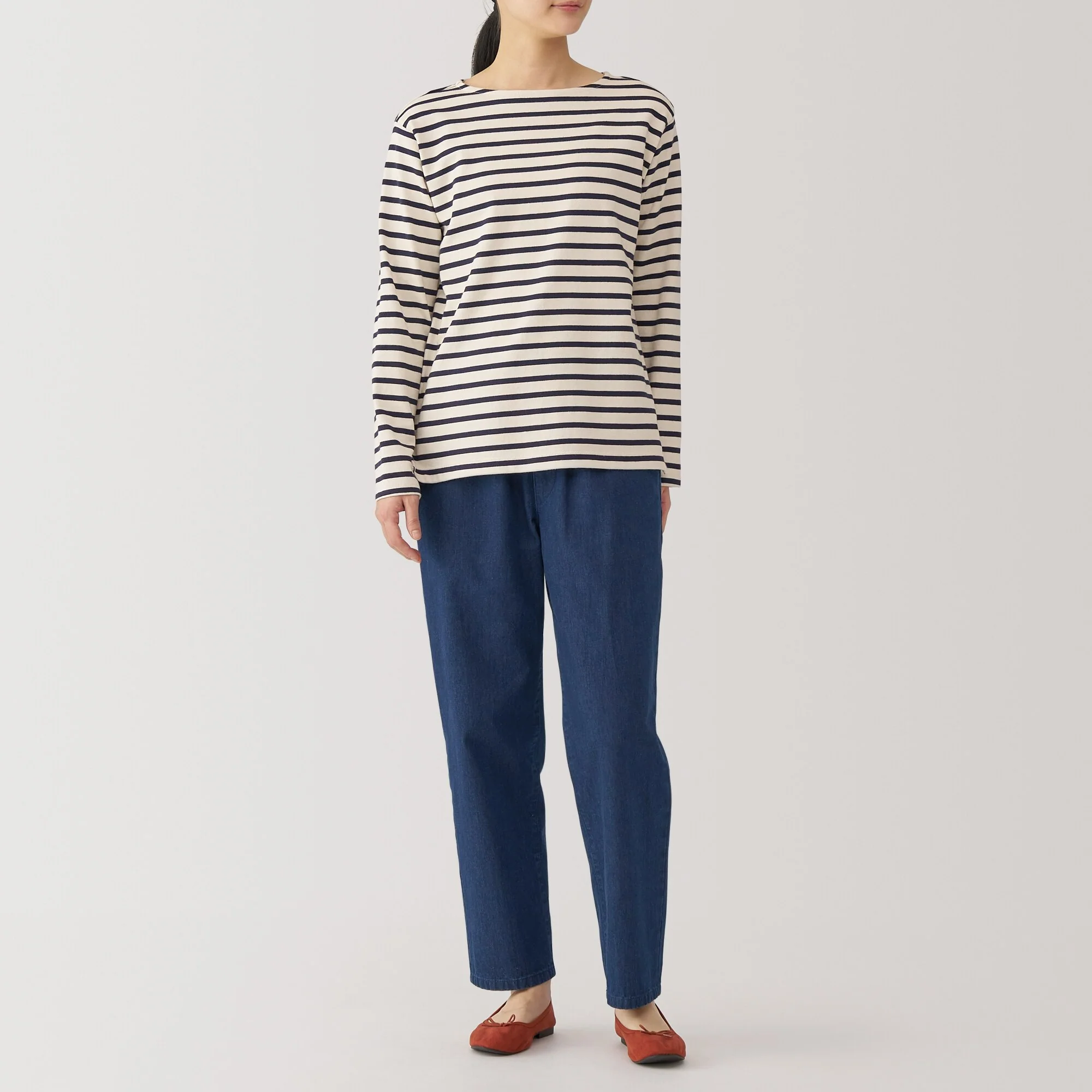 Women's Washed Denim Easy Tapered Pants