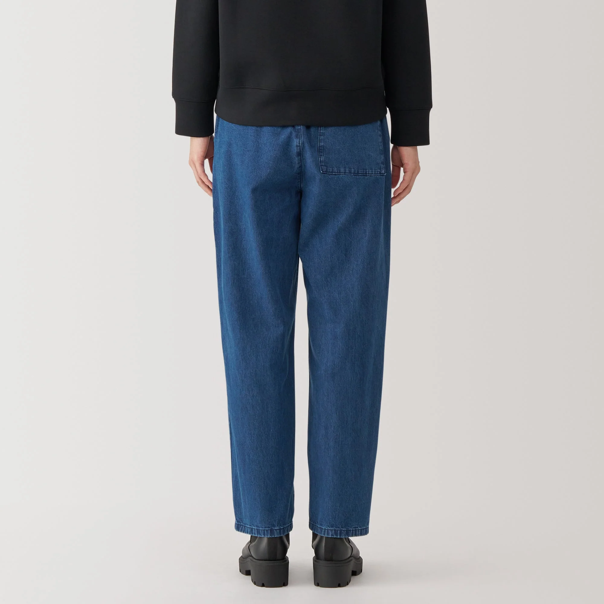 Women's Washed Denim Easy Tapered Pants - Image 15