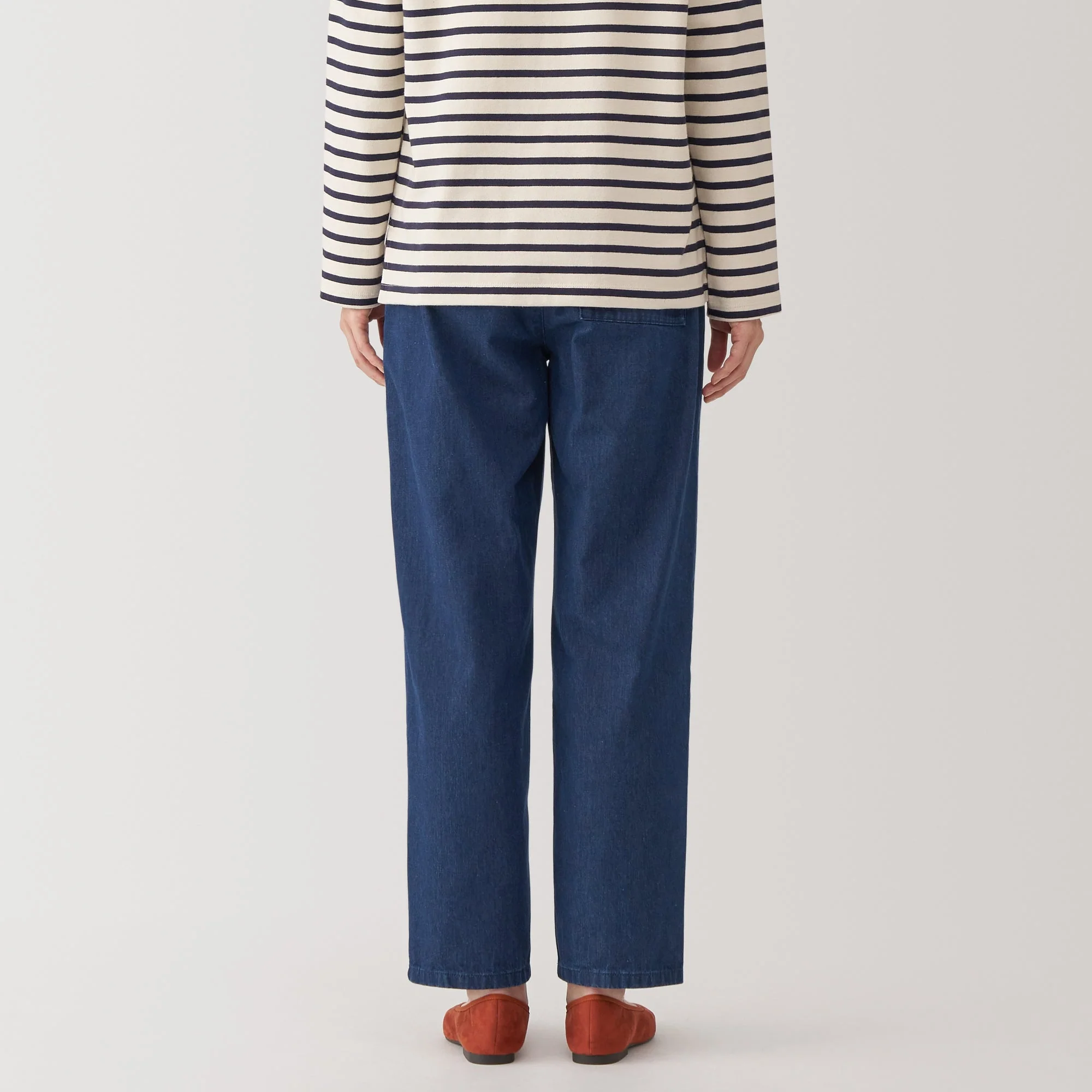 Women's Washed Denim Easy Tapered Pants - Image 6