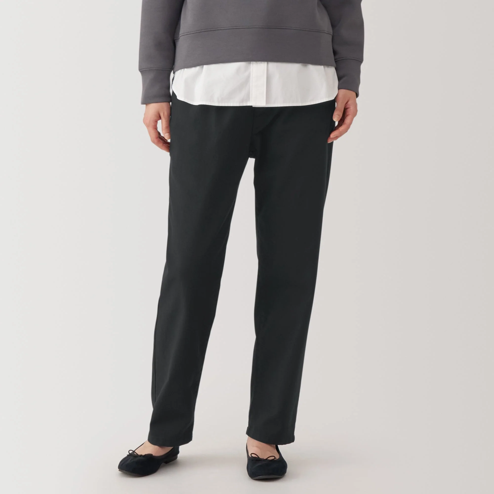 Women's Washed Denim Easy Tapered Pants - Image 3