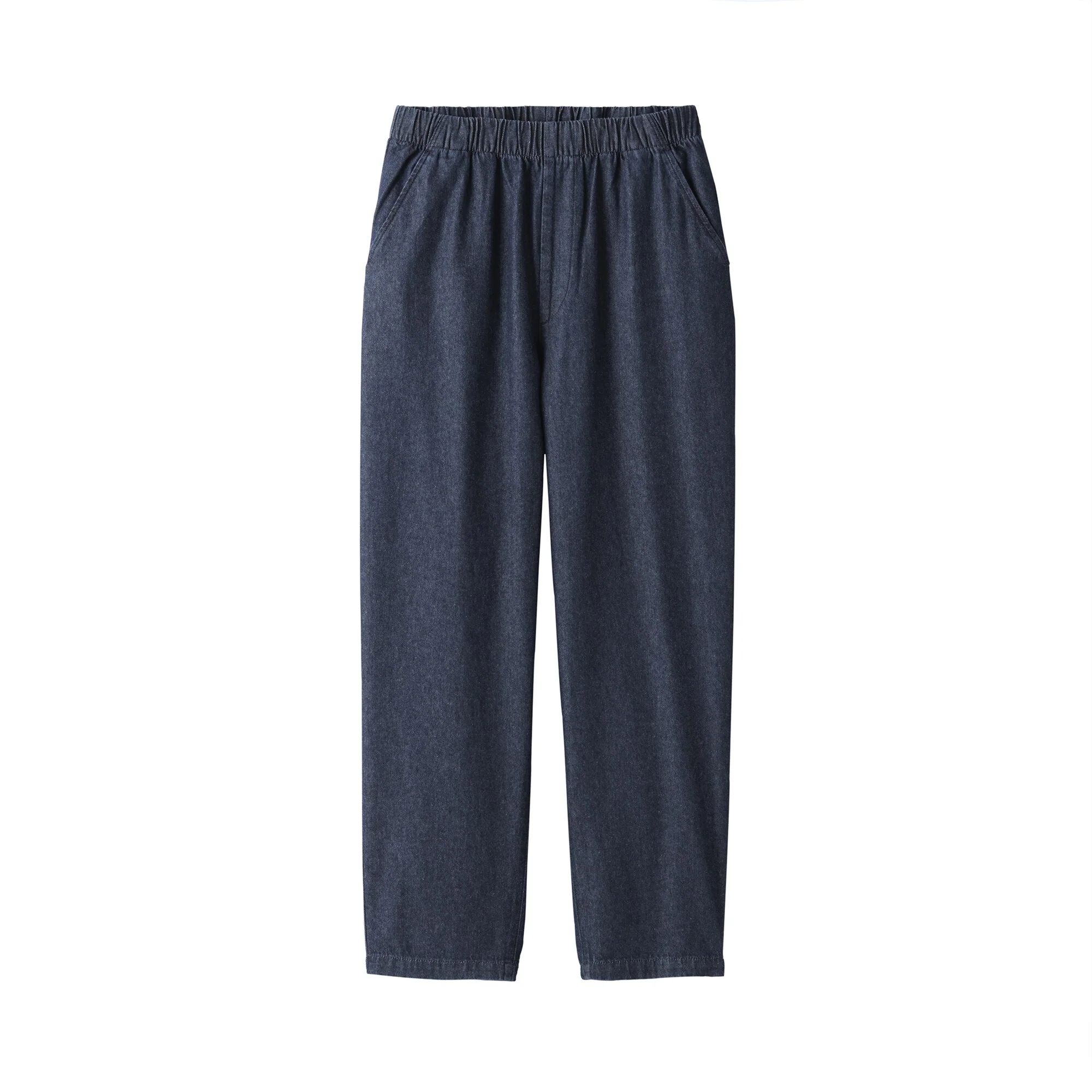 Women's Washed Denim Easy Tapered Pants - Image 11