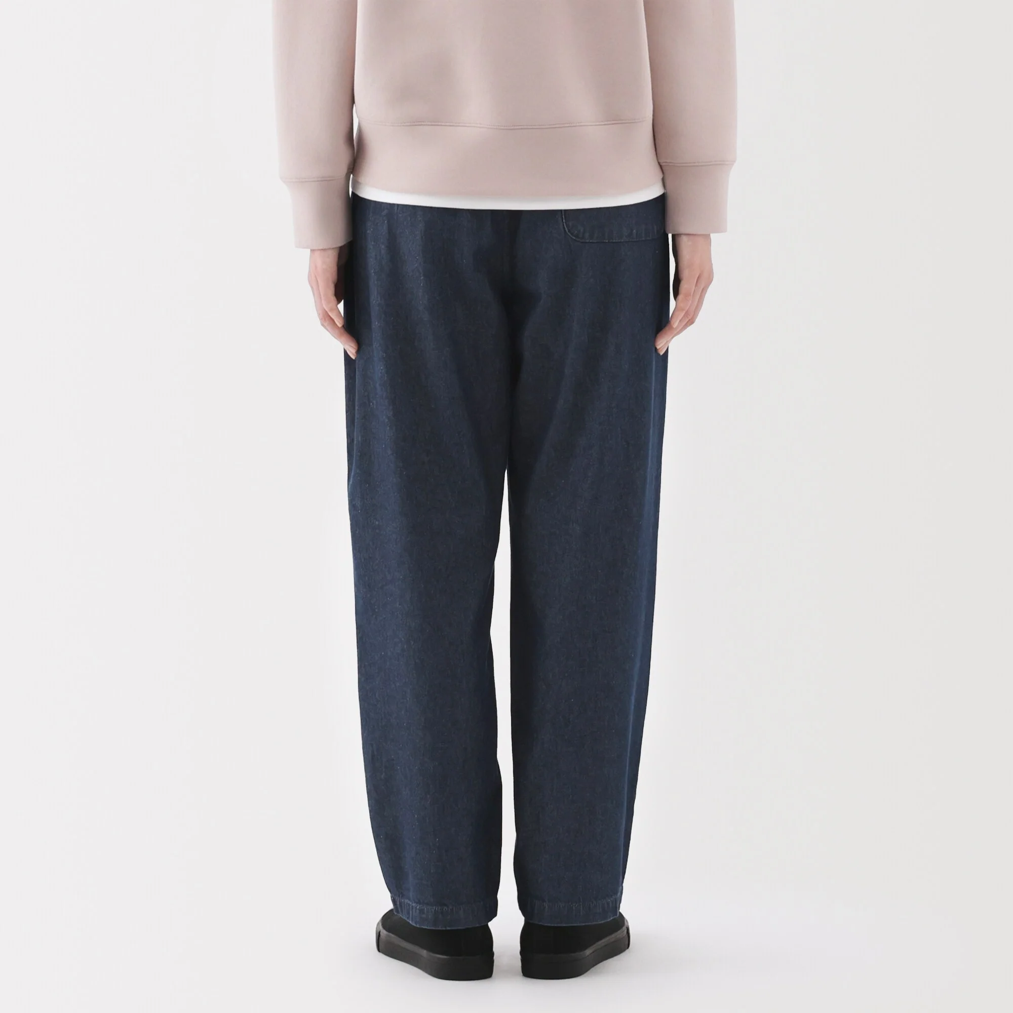 Women's Washed Denim Easy Tapered Pants - Image 15