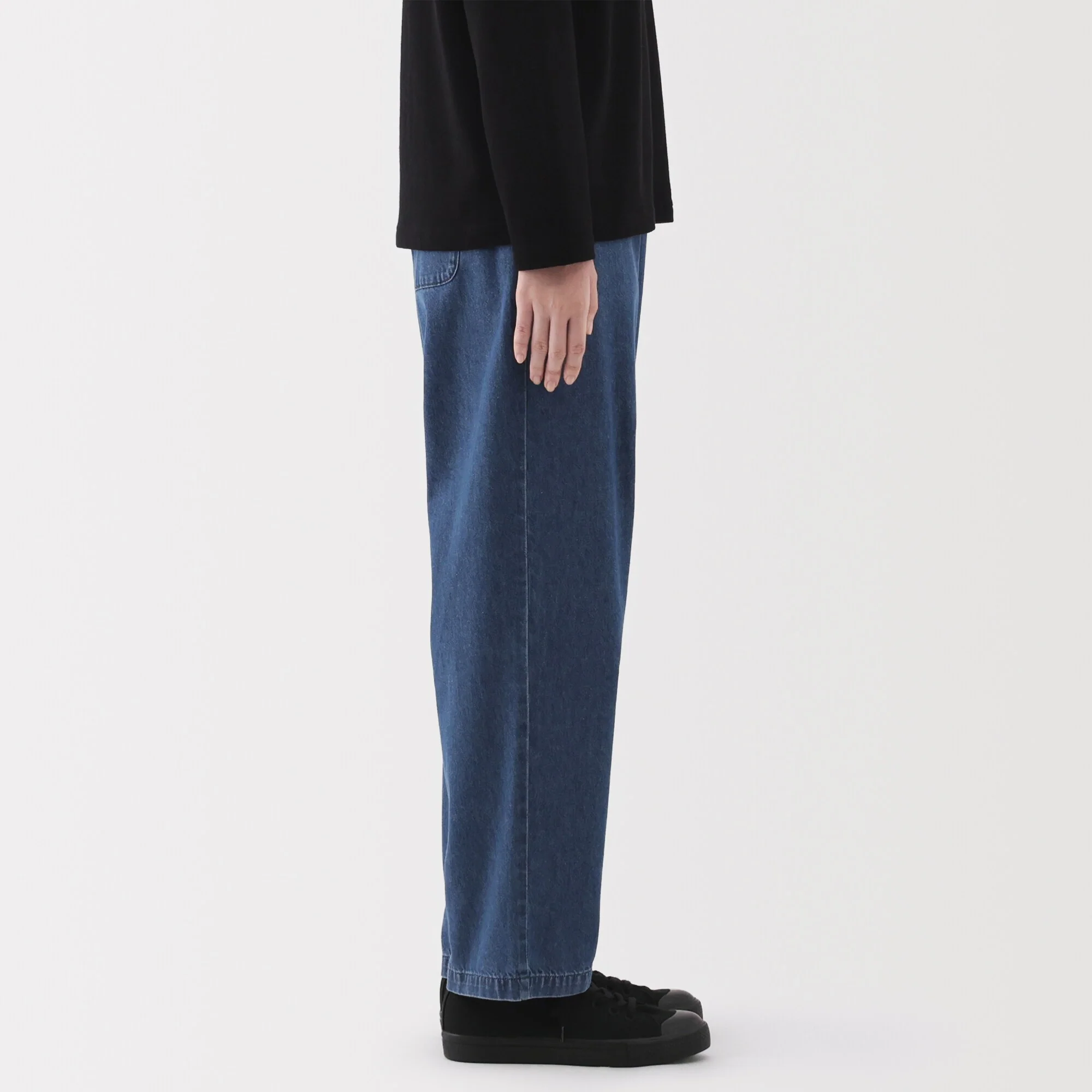 Women's Washed Denim Easy Tapered Pants - Image 5