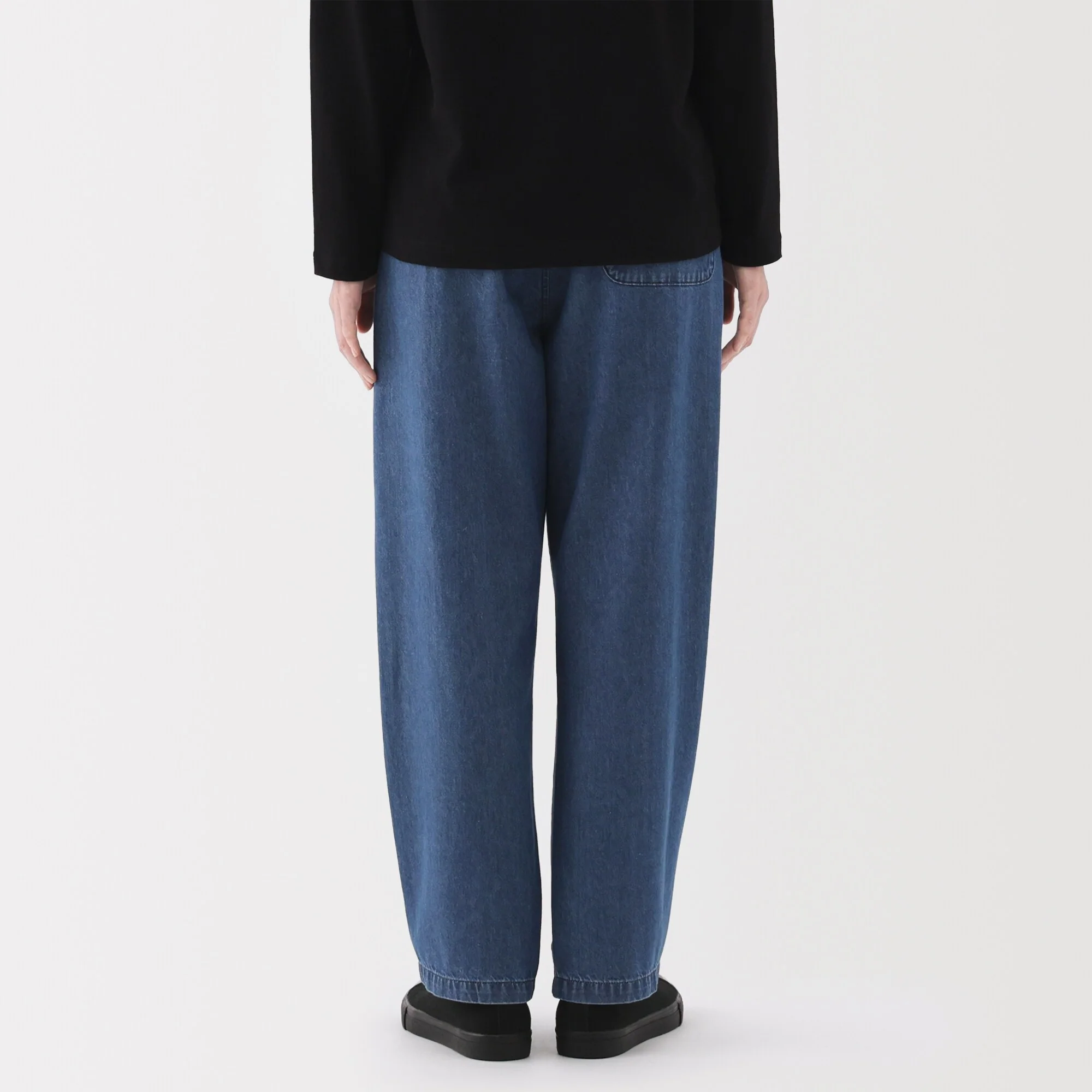 Women's Washed Denim Easy Tapered Pants - Image 6