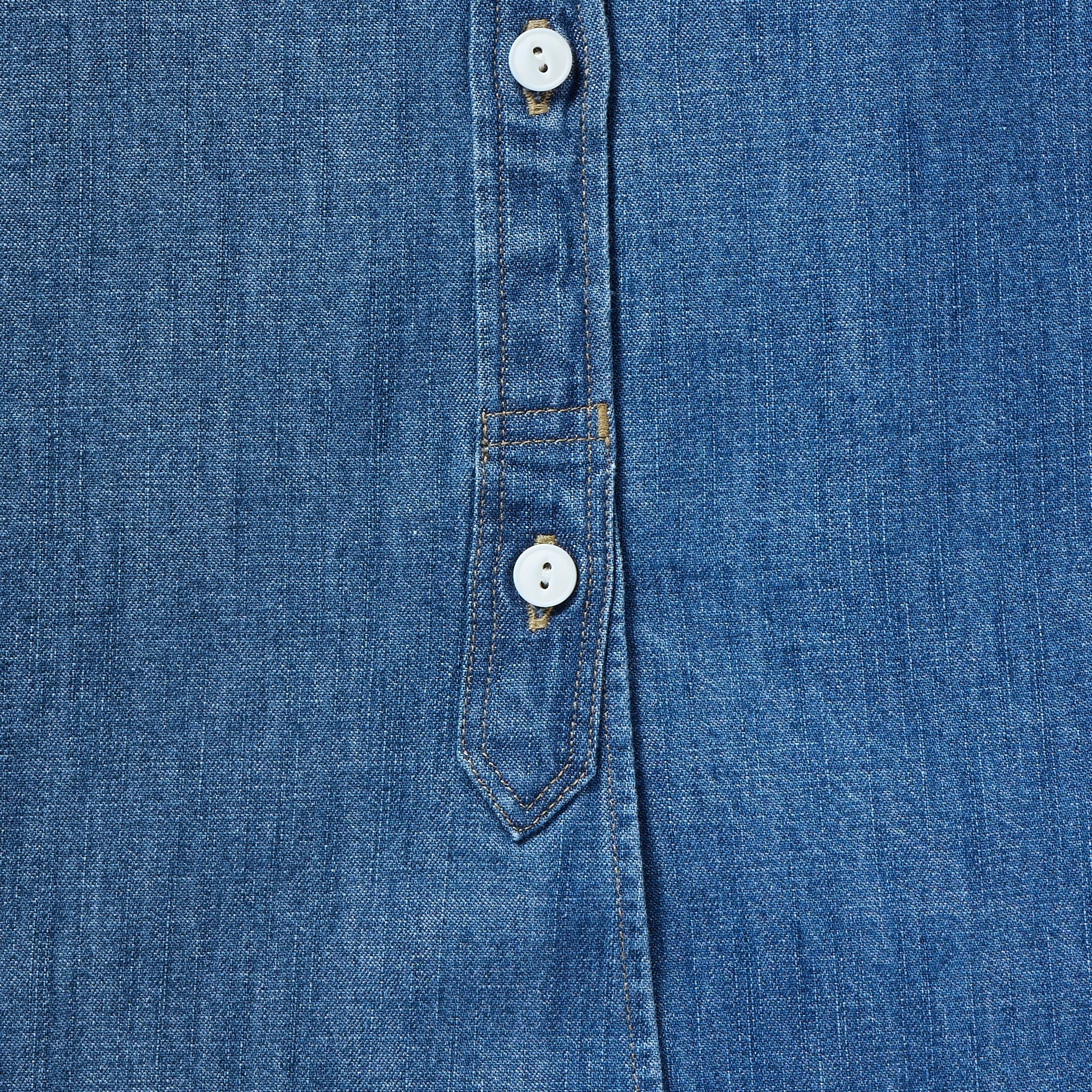 Women's Washed Denim Stand Collar Long Shirt - Image 9