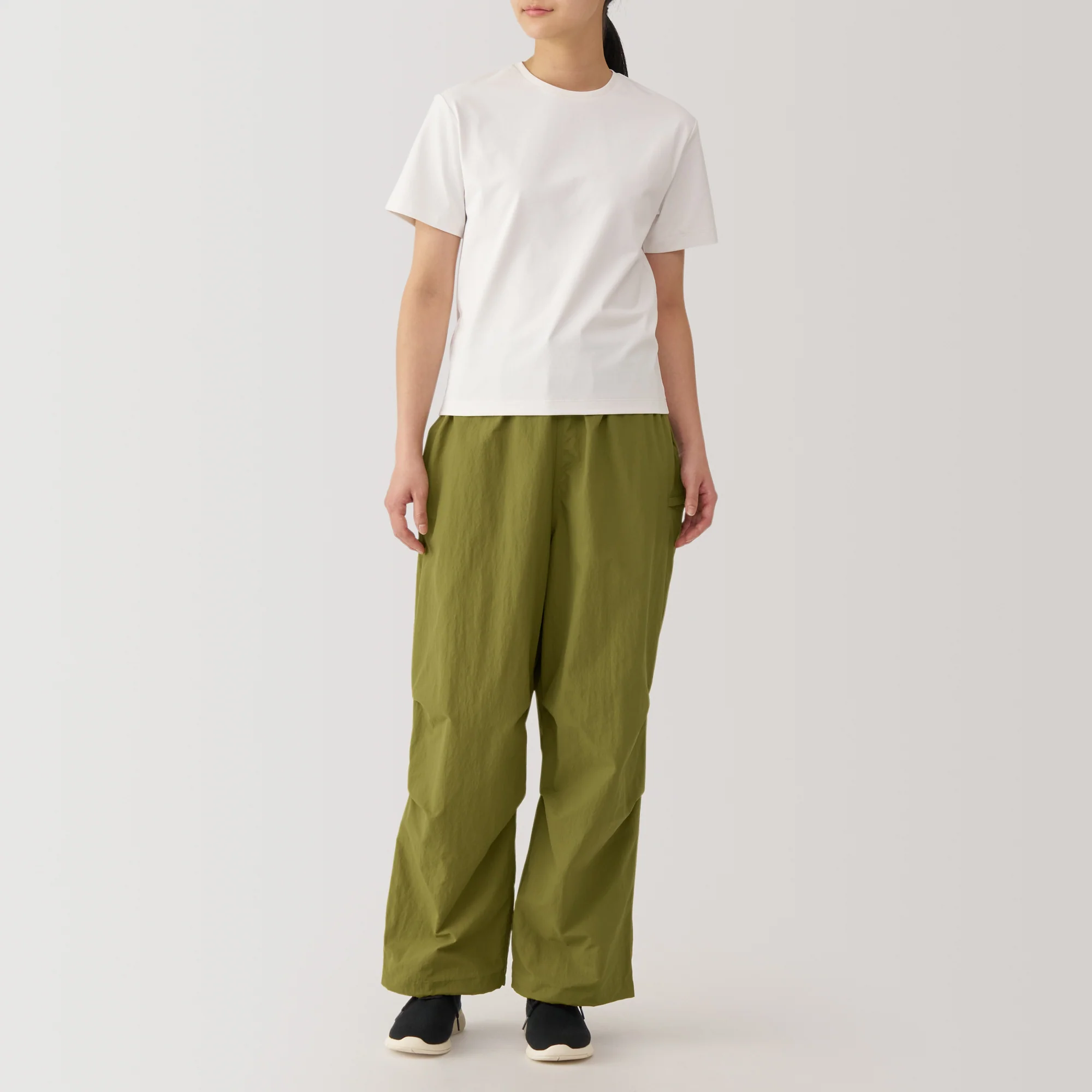Women's Water Repellent Nylon Wind Wide Pants - Image 26