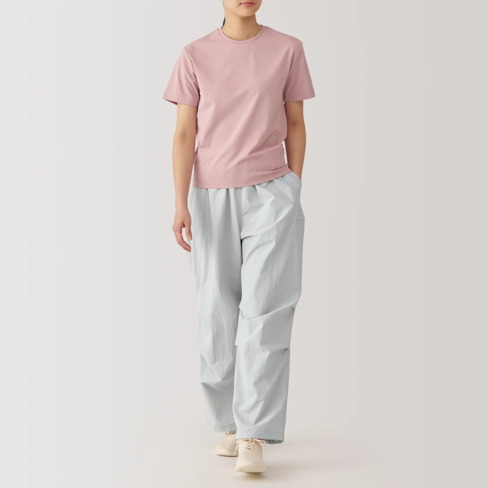 Women's Water Repellent Nylon Wind Wide Pants - Image 4