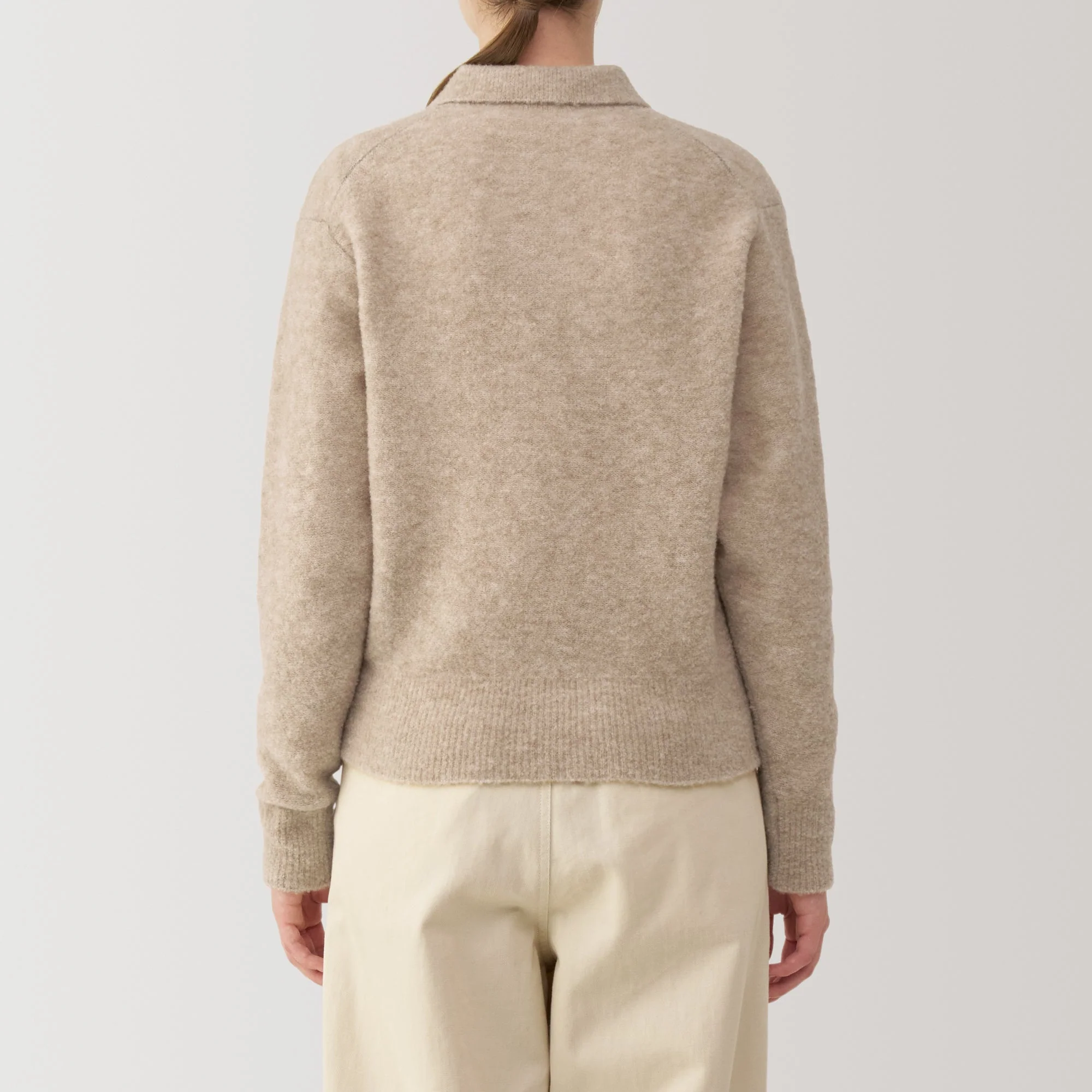 Women's Wool Blend Boucle Polo Sweater - Image 13