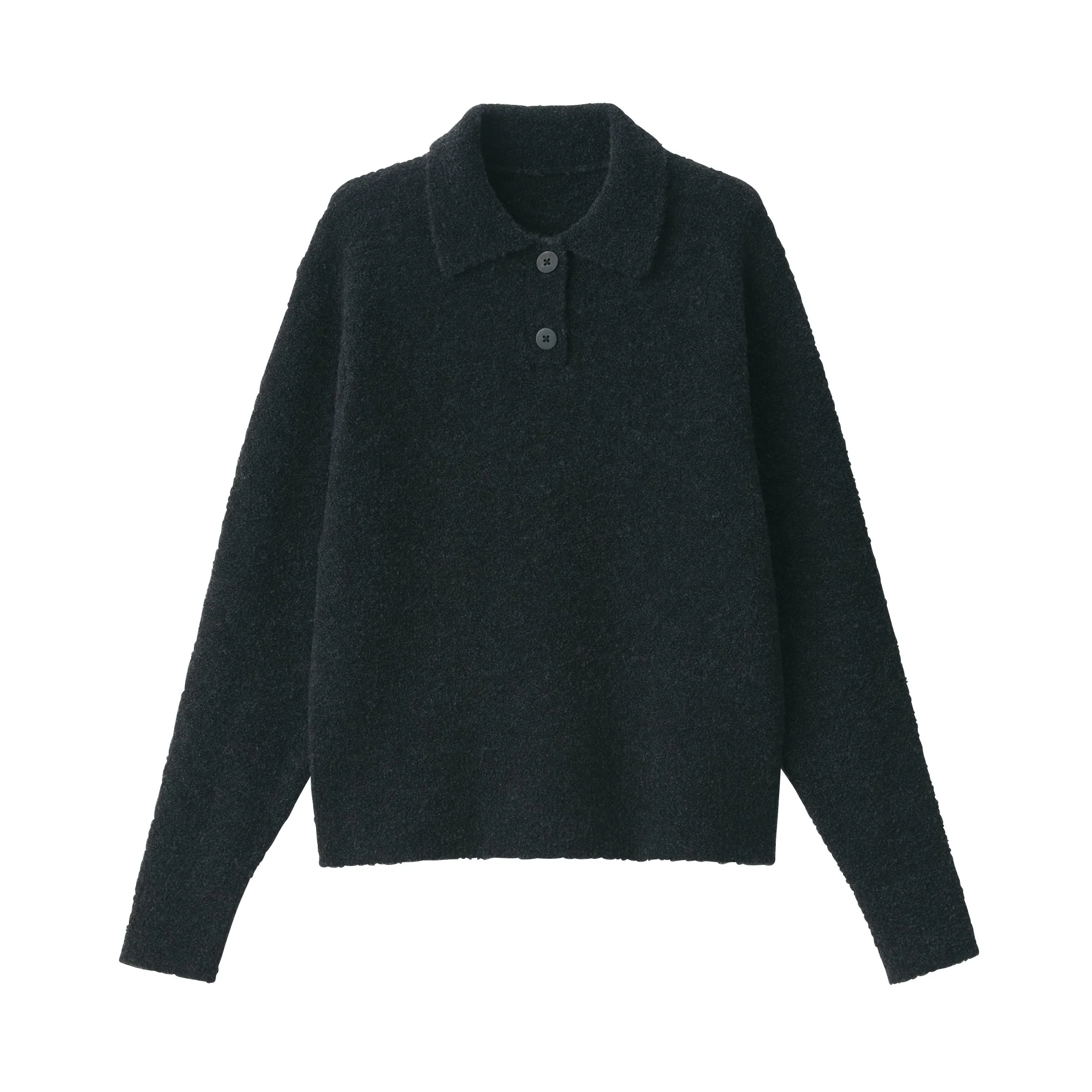 Women's Wool Blend Boucle Polo Sweater - Image 16