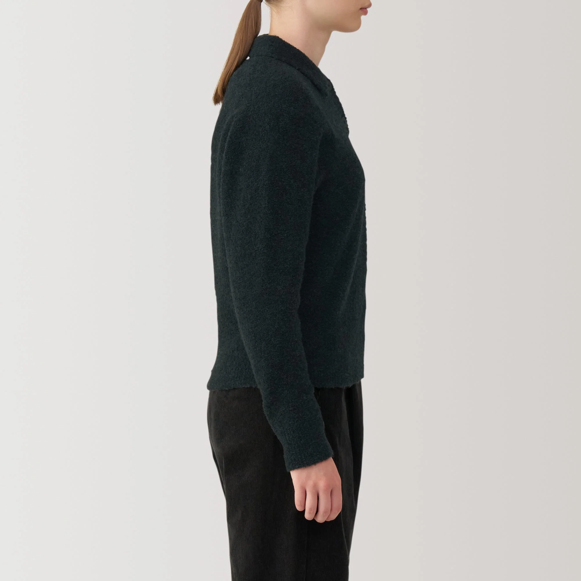 Women's Wool Blend Boucle Polo Sweater - Image 19