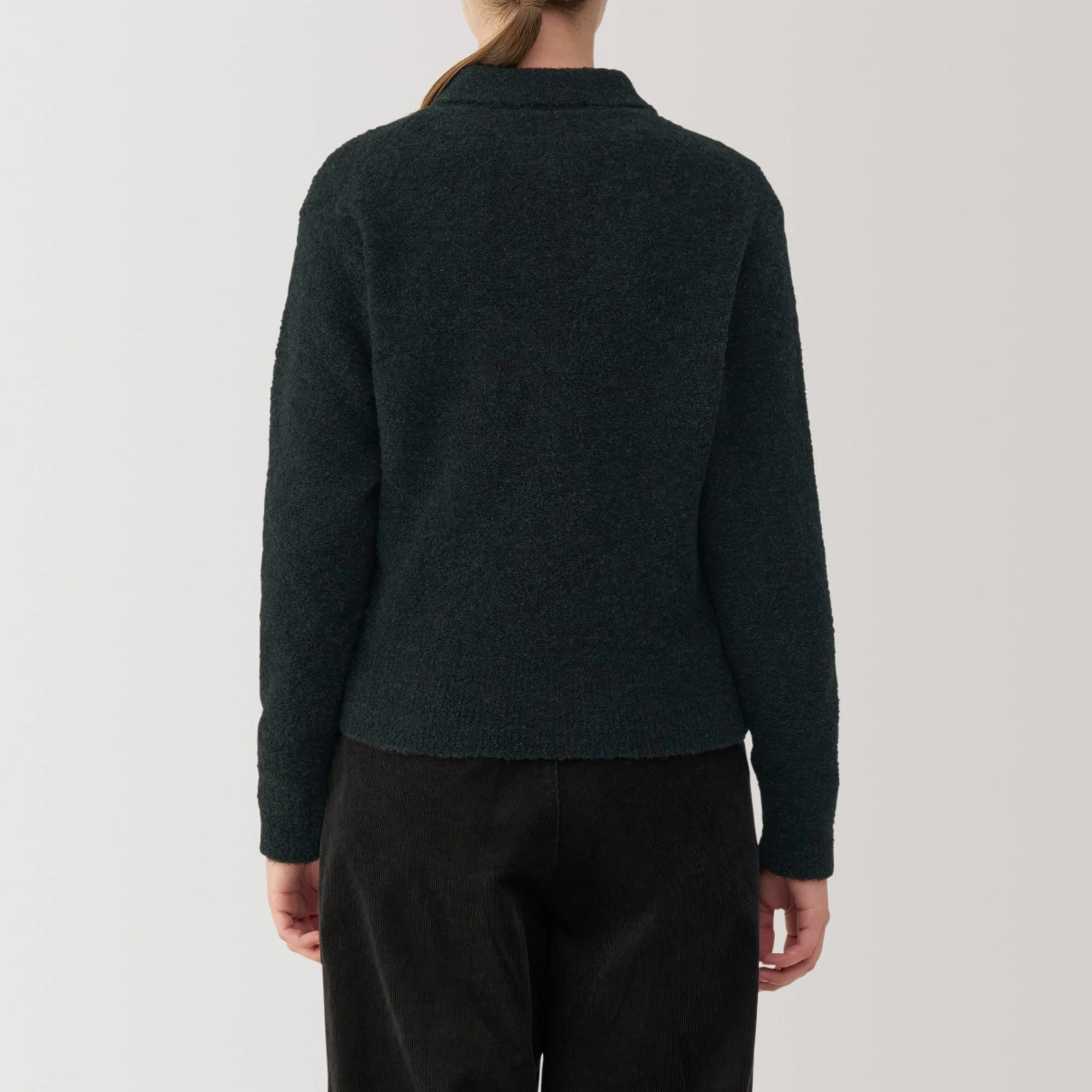 Women's Wool Blend Boucle Polo Sweater - Image 20