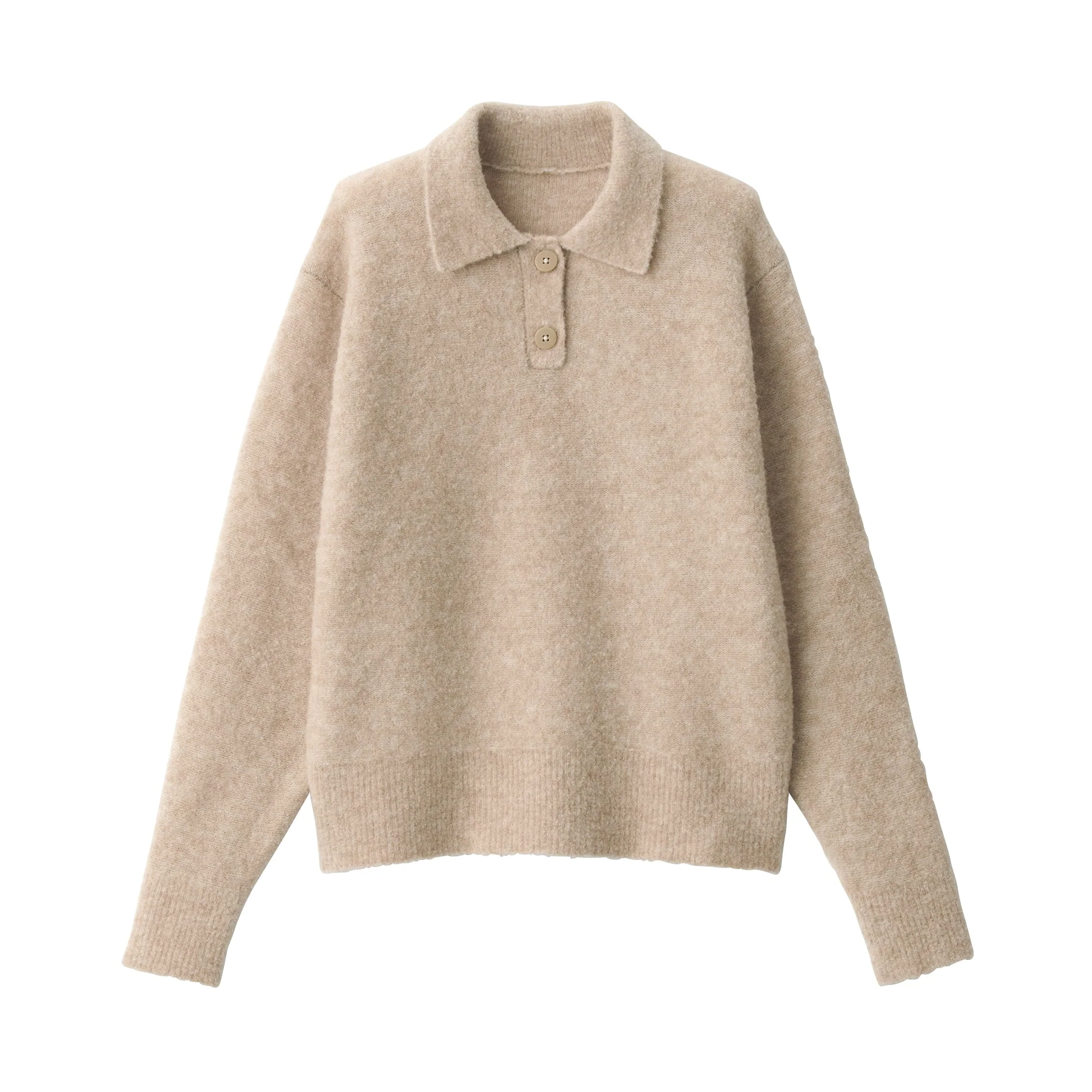 Women's Wool Blend Boucle Polo Sweater - Image 9