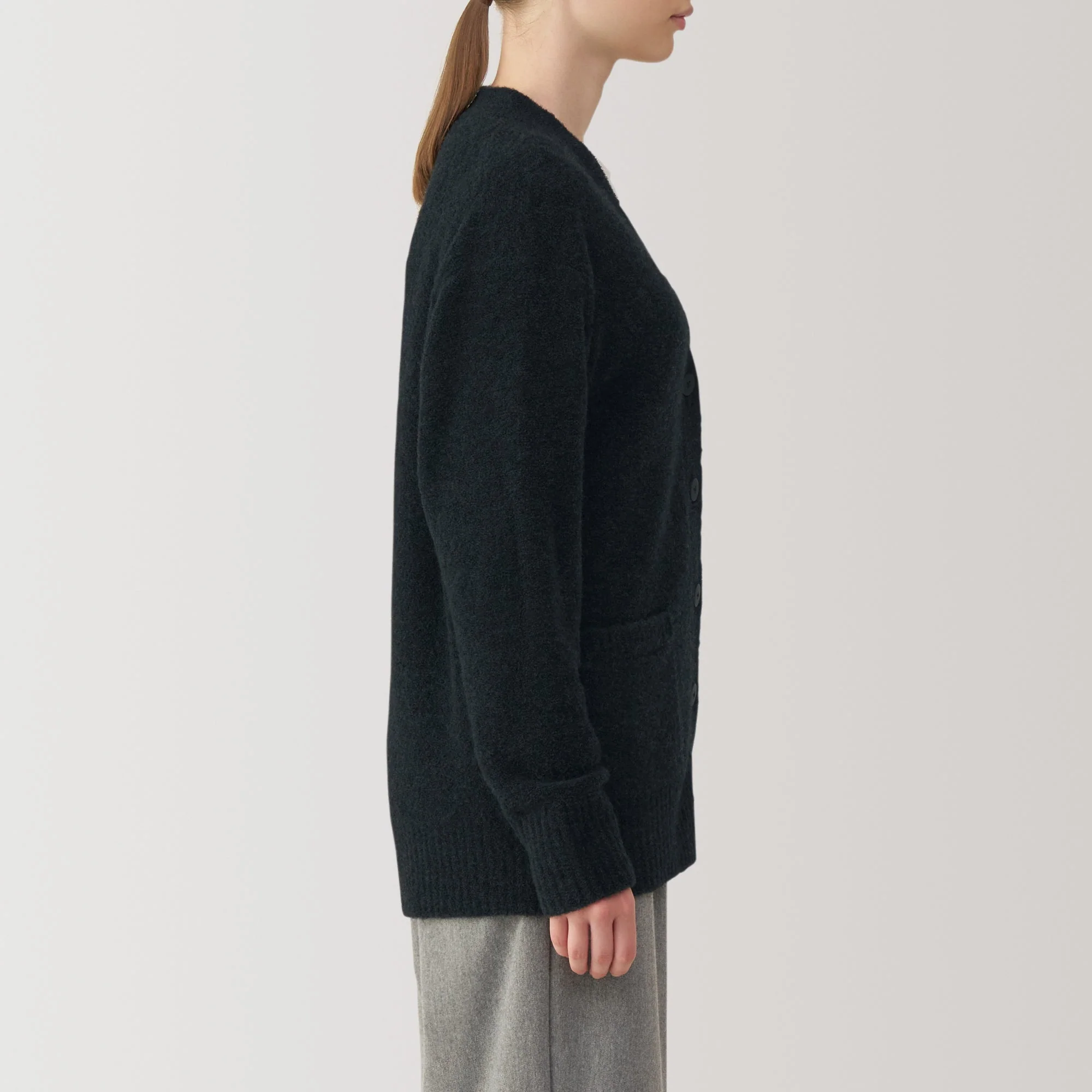 Women's Wool Blend Boucle V-Neck Cardigan - Image 13