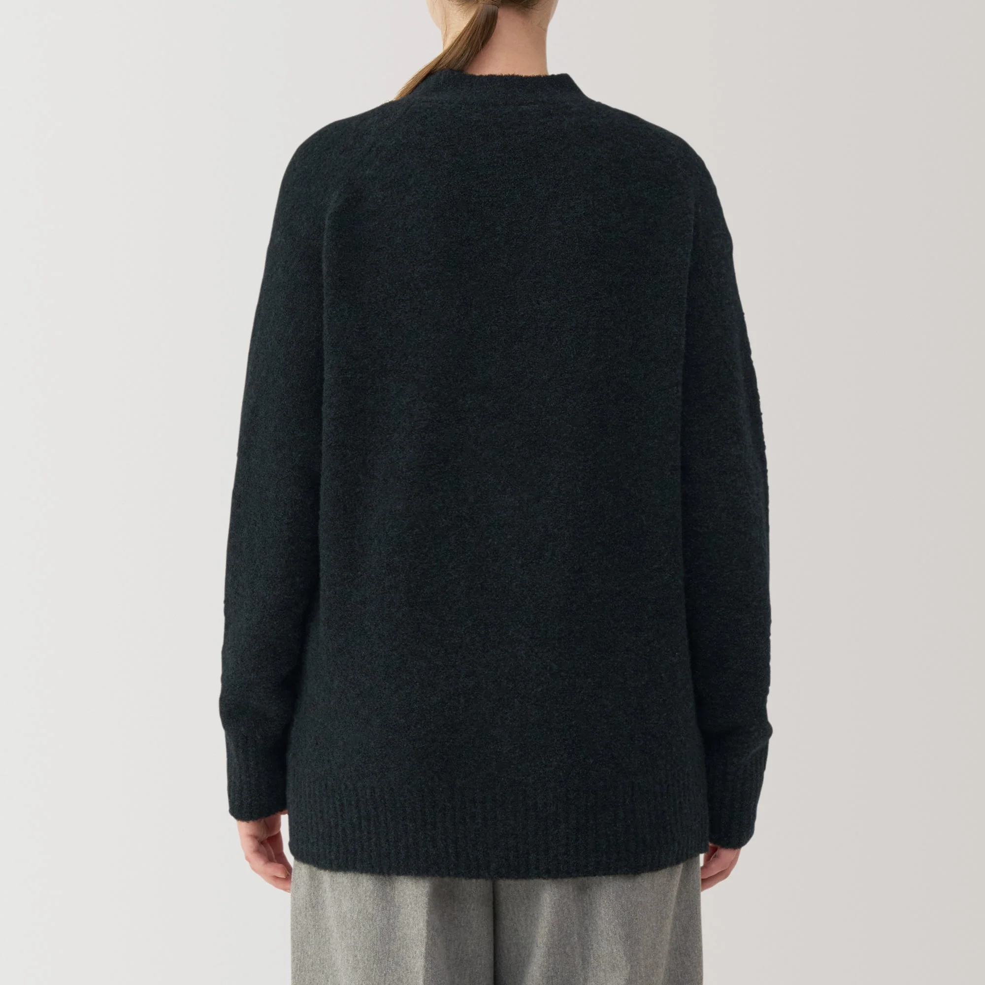 Women's Wool Blend Boucle V-Neck Cardigan - Image 14