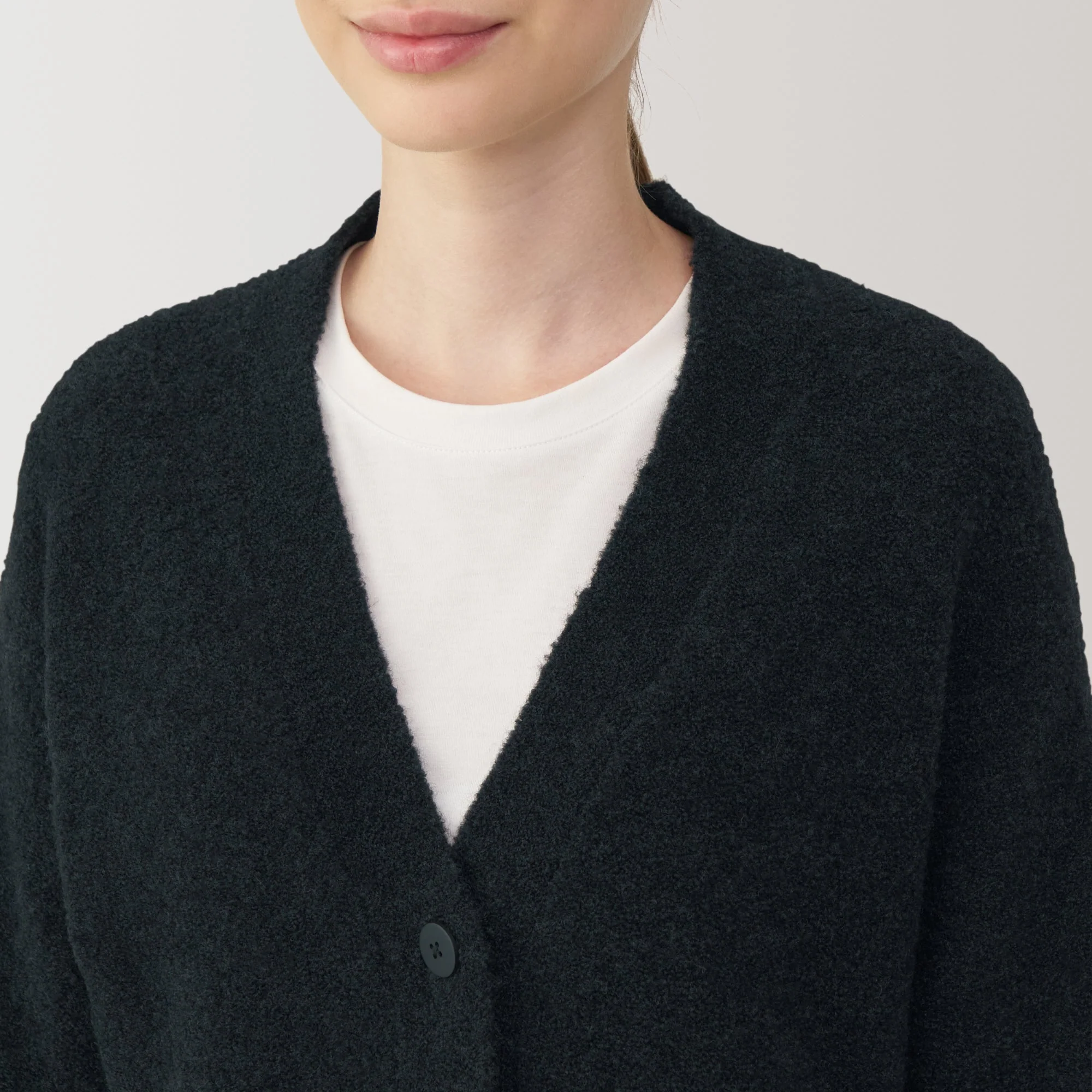 Women's Wool Blend Boucle V-Neck Cardigan - Image 15