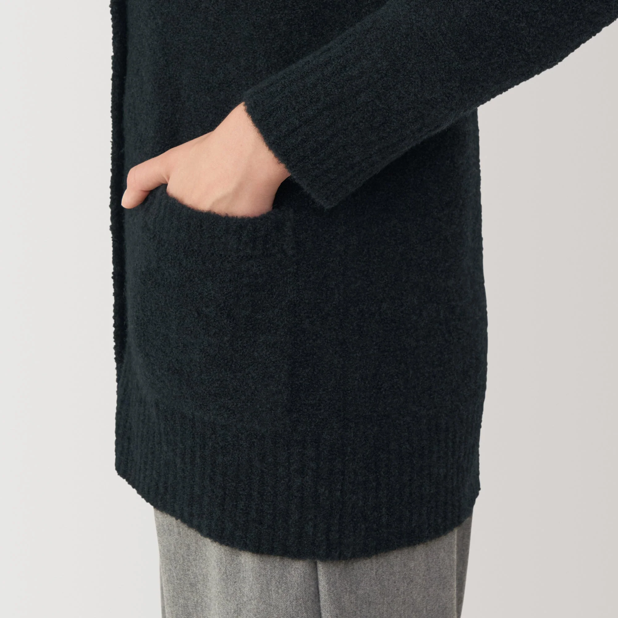 Women's Wool Blend Boucle V-Neck Cardigan - Image 16