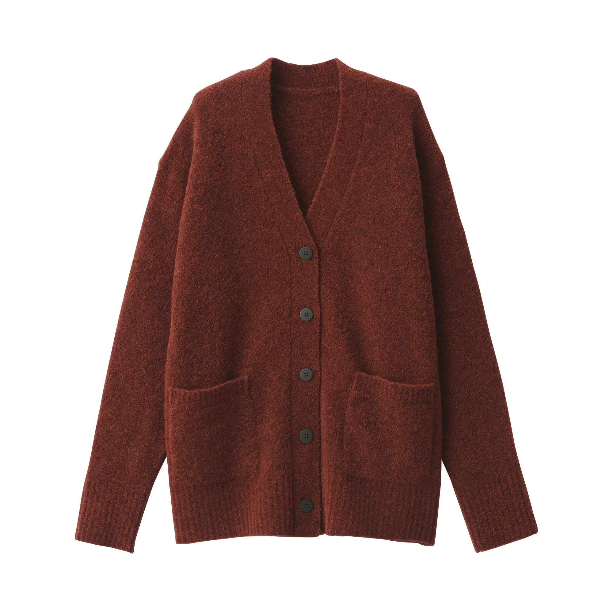 Women's Wool Blend Boucle V-Neck Cardigan - Image 2