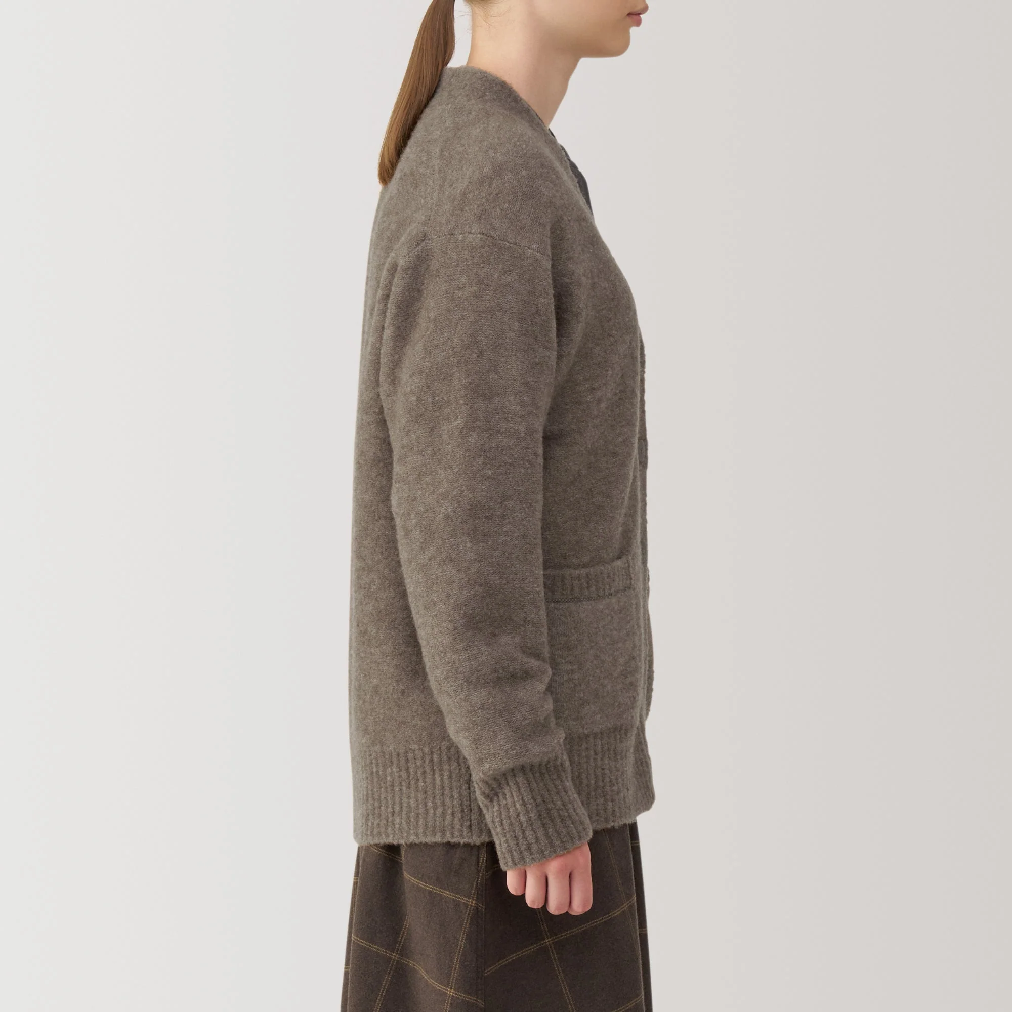 Women's Wool Blend Boucle V-Neck Cardigan - Image 21