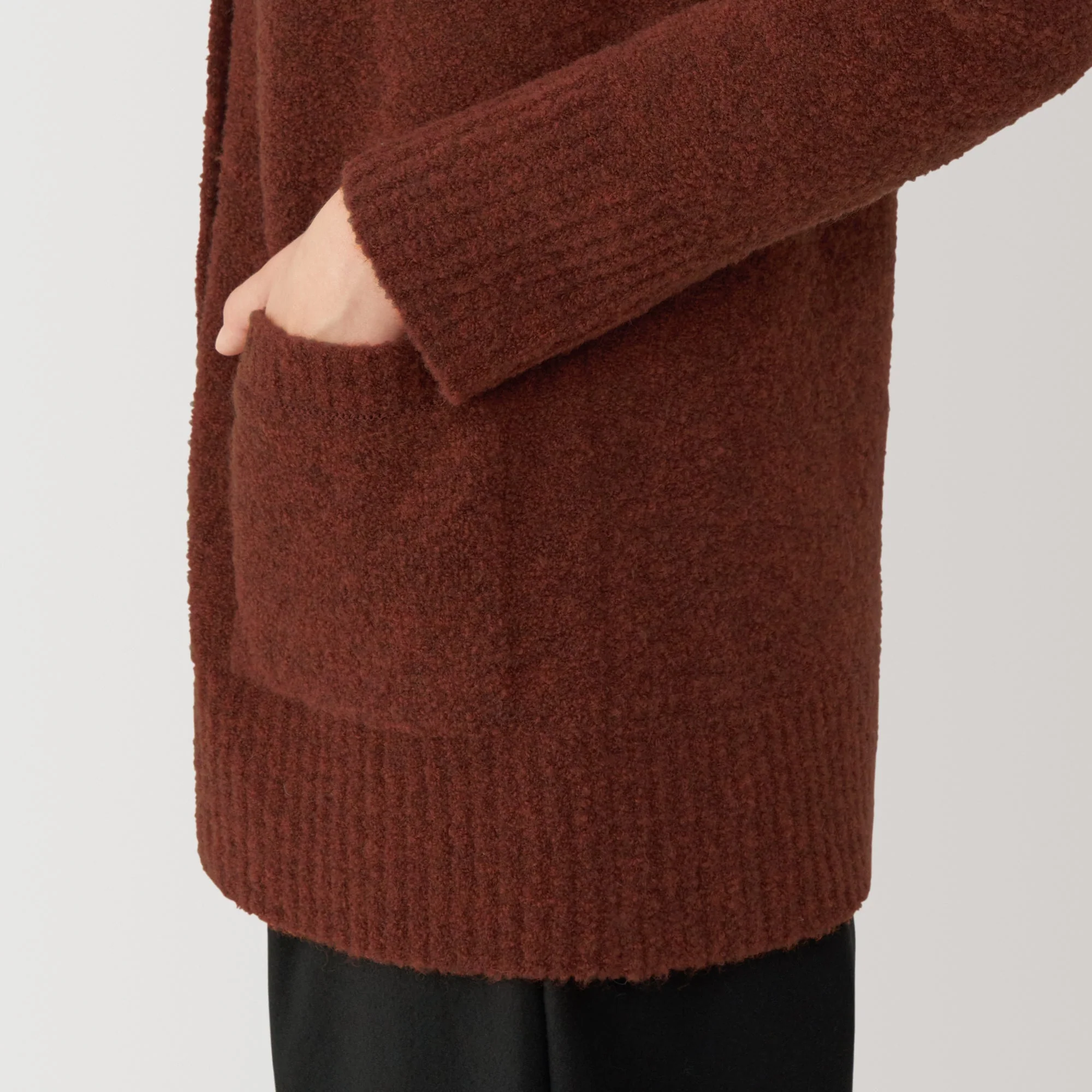 Women's Wool Blend Boucle V-Neck Cardigan - Image 8