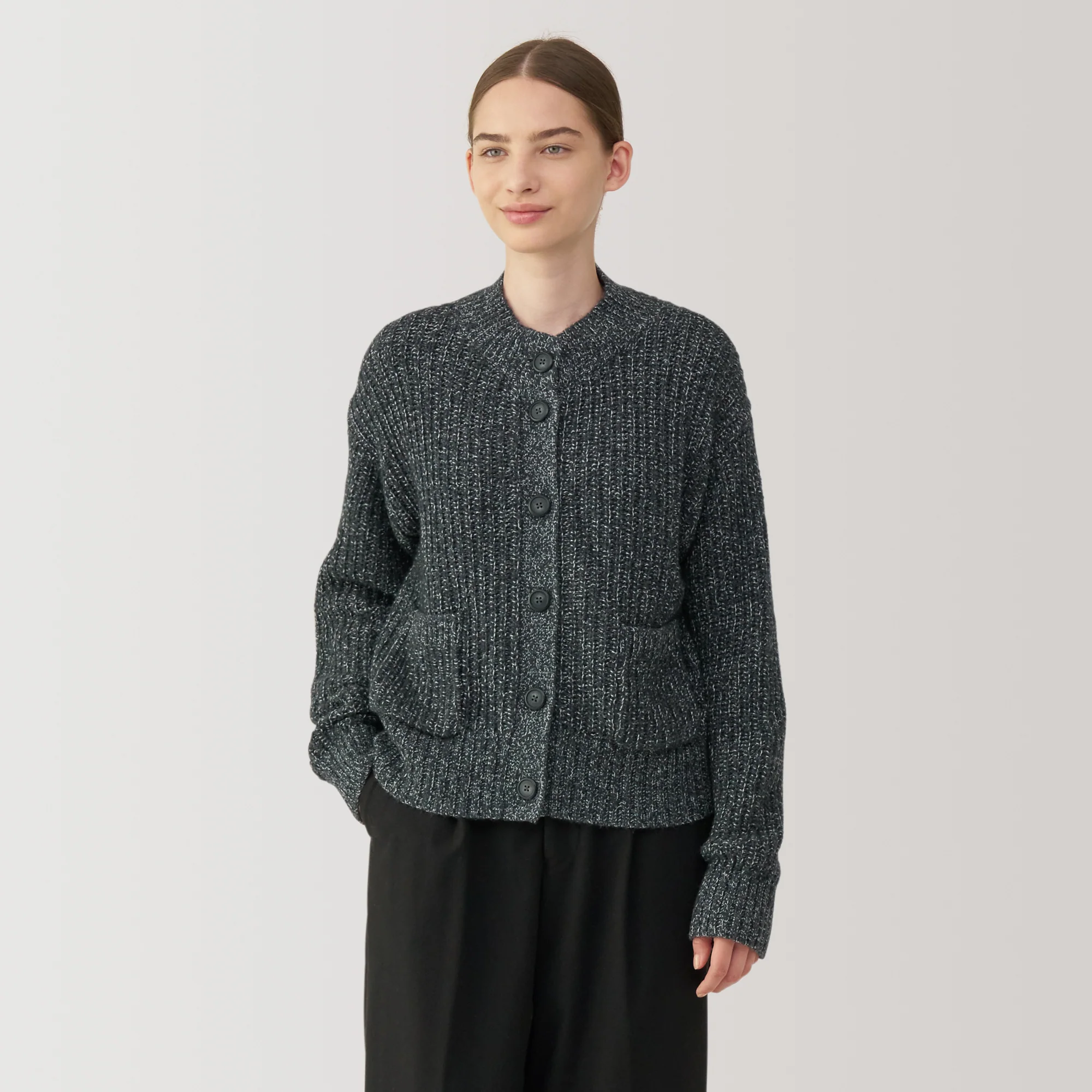 Women's Yak Wool Blend Mock Neck Cardigan - Image 10