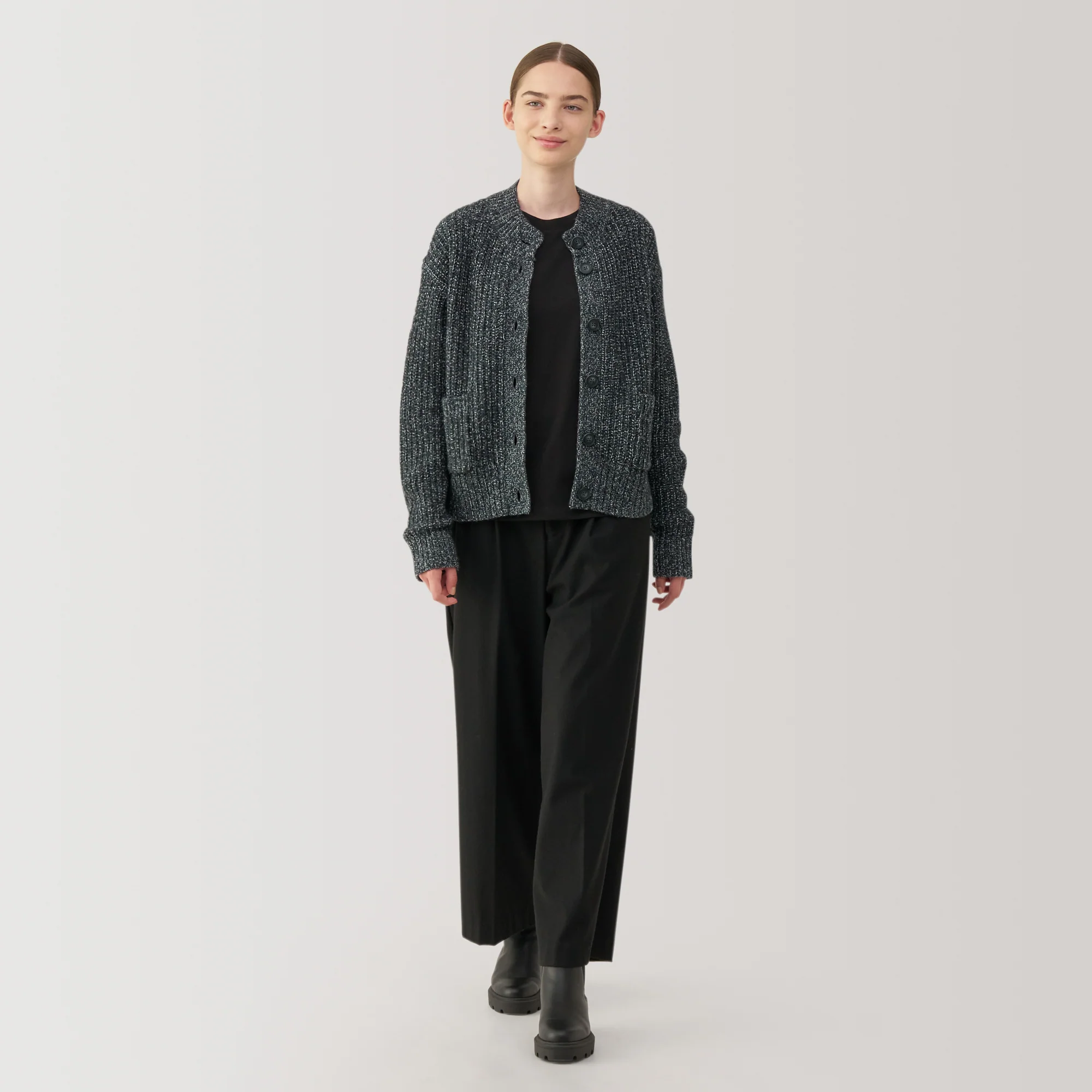 Women's Yak Wool Blend Mock Neck Cardigan - Image 11