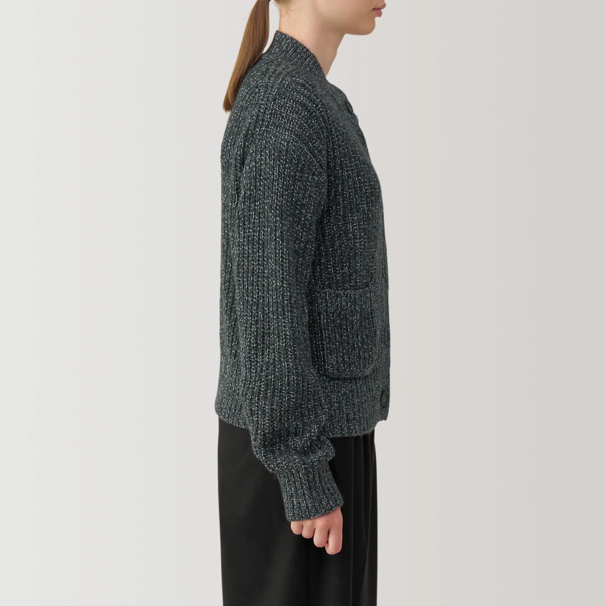 Women's Yak Wool Blend Mock Neck Cardigan - Image 12