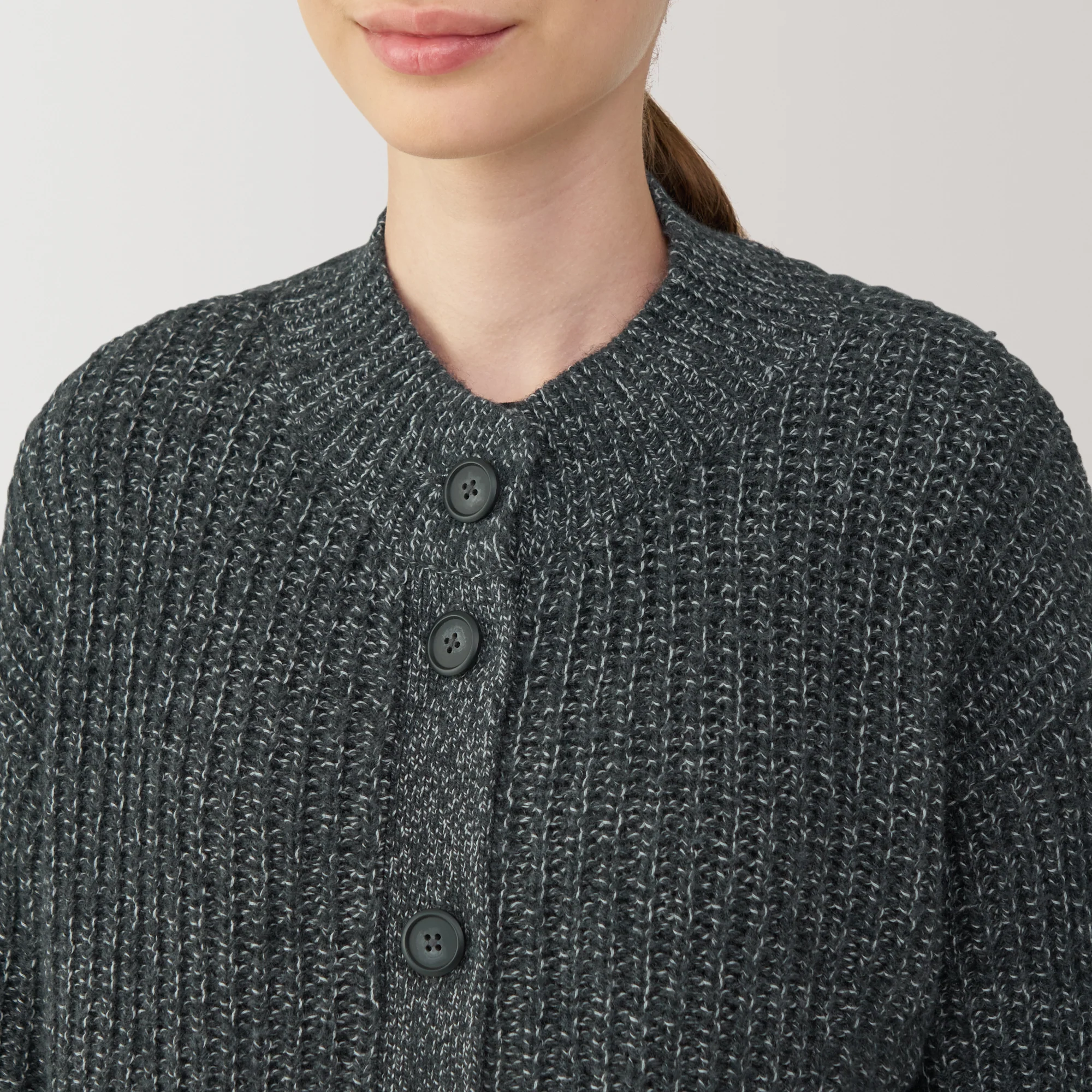 Women's Yak Wool Blend Mock Neck Cardigan - Image 14