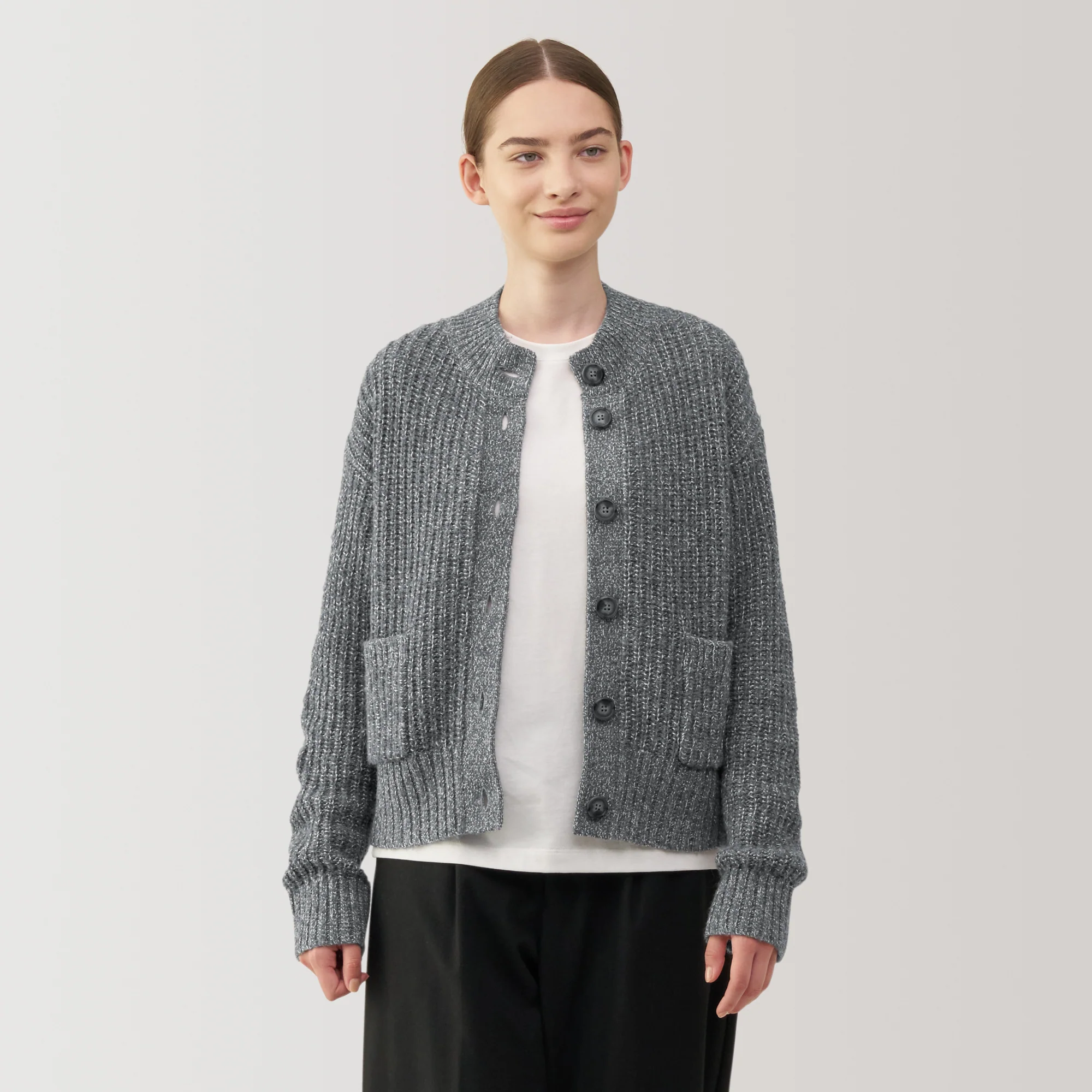 Women's Yak Wool Blend Mock Neck Cardigan - Image 19
