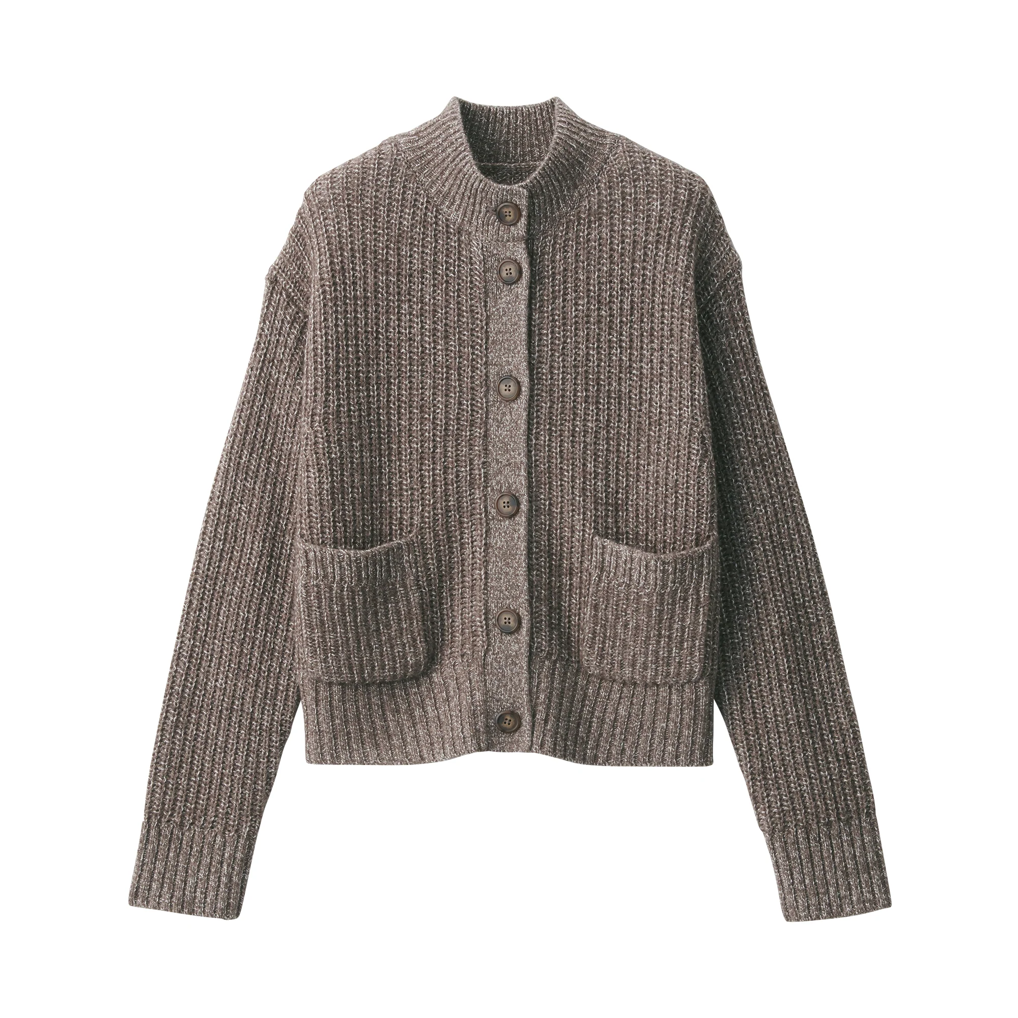 Women's Yak Wool Blend Mock Neck Cardigan - Image 2